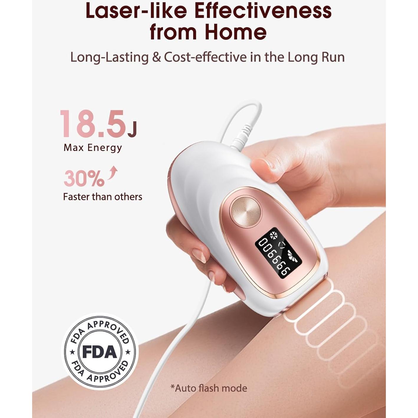 Depiladora Láser IPL LYSMOSKI Oro Rosa, Indolora y Rápida