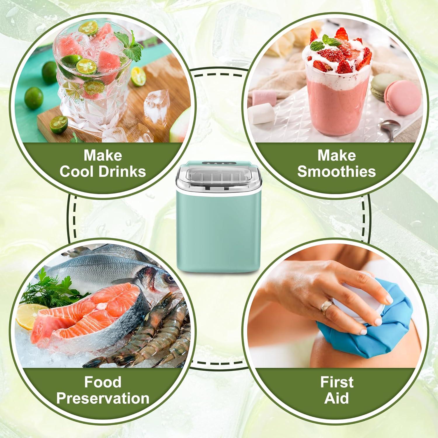 Máquina de Hielo NicBex Dorothy Verde 11,79 kg/24H 9 Cubos