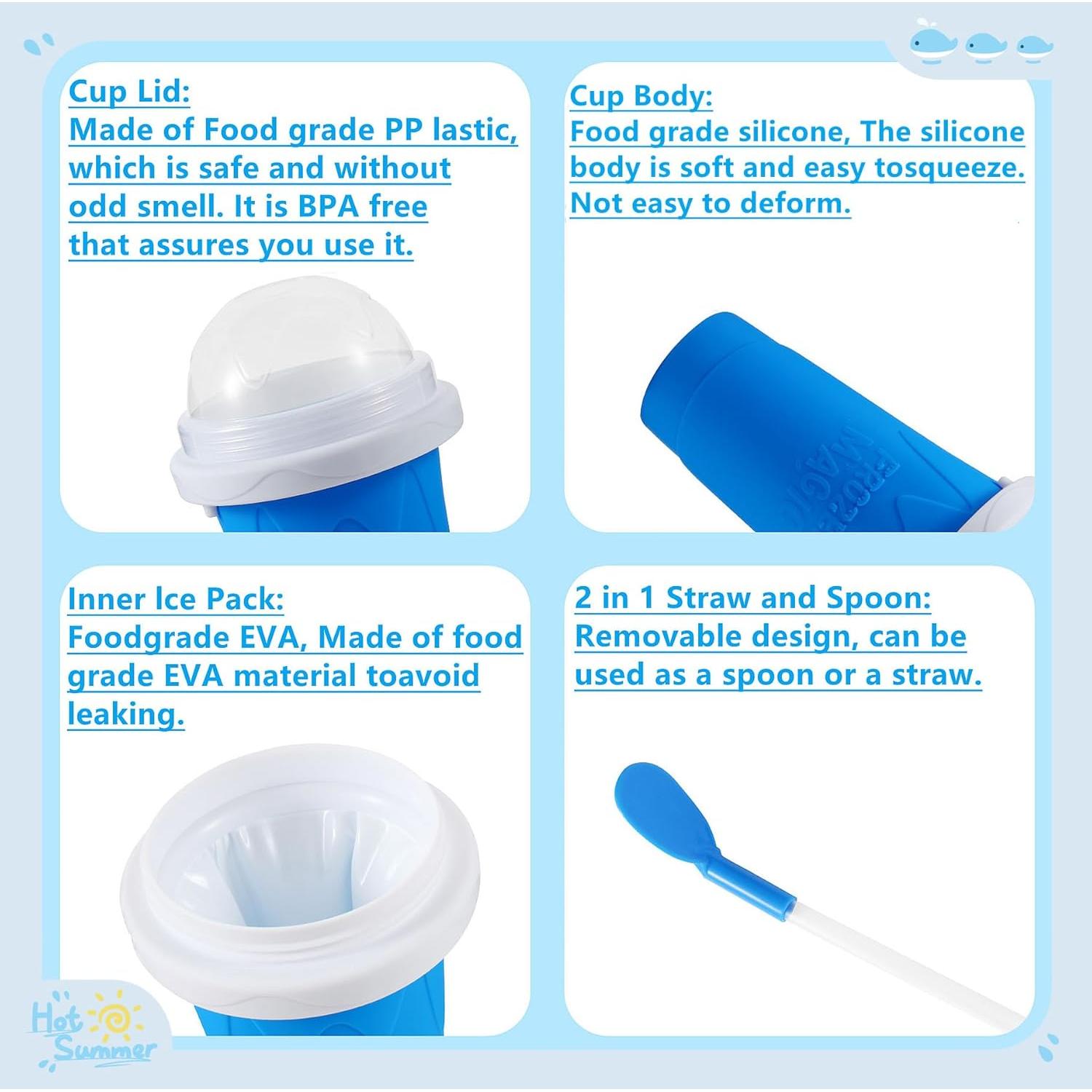 Taza Hacedora de Slushy REGNBUE 2 Piezas Azul Verde