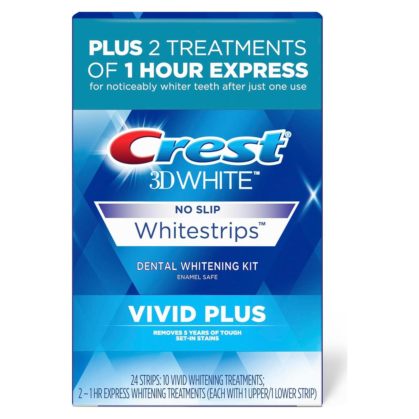 Crest 3D Whitestrips Vivid Plus Tiras Blanqueadoras 10+2