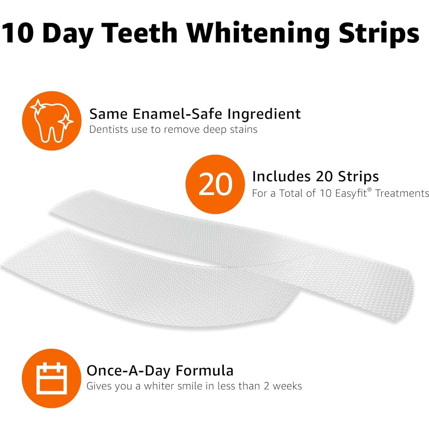 Kit de Tiras Blanqueadoras de Dientes Amazon Basics 10 Días