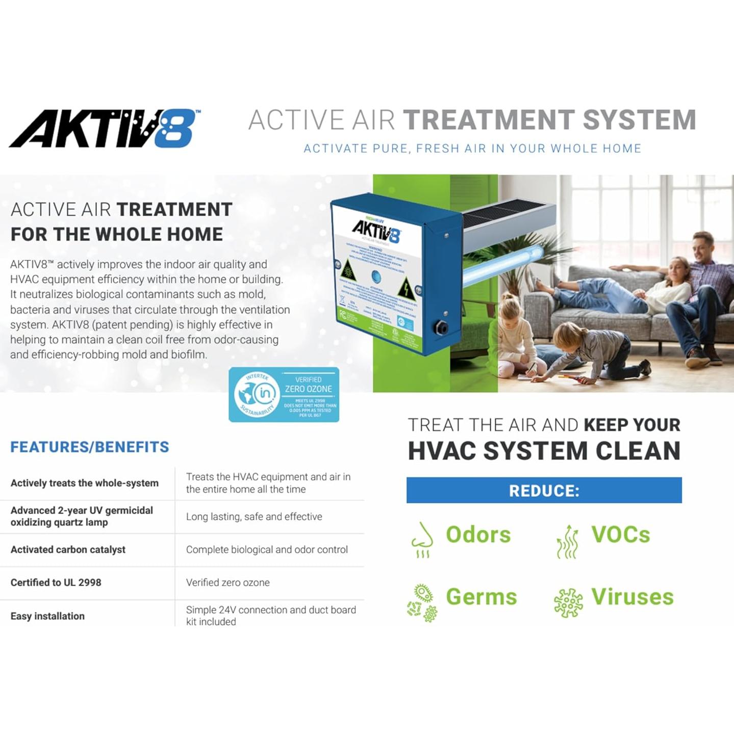 Sistema de Tratamiento de Aire Fresh-Aire UV AKTIV8 2 Años