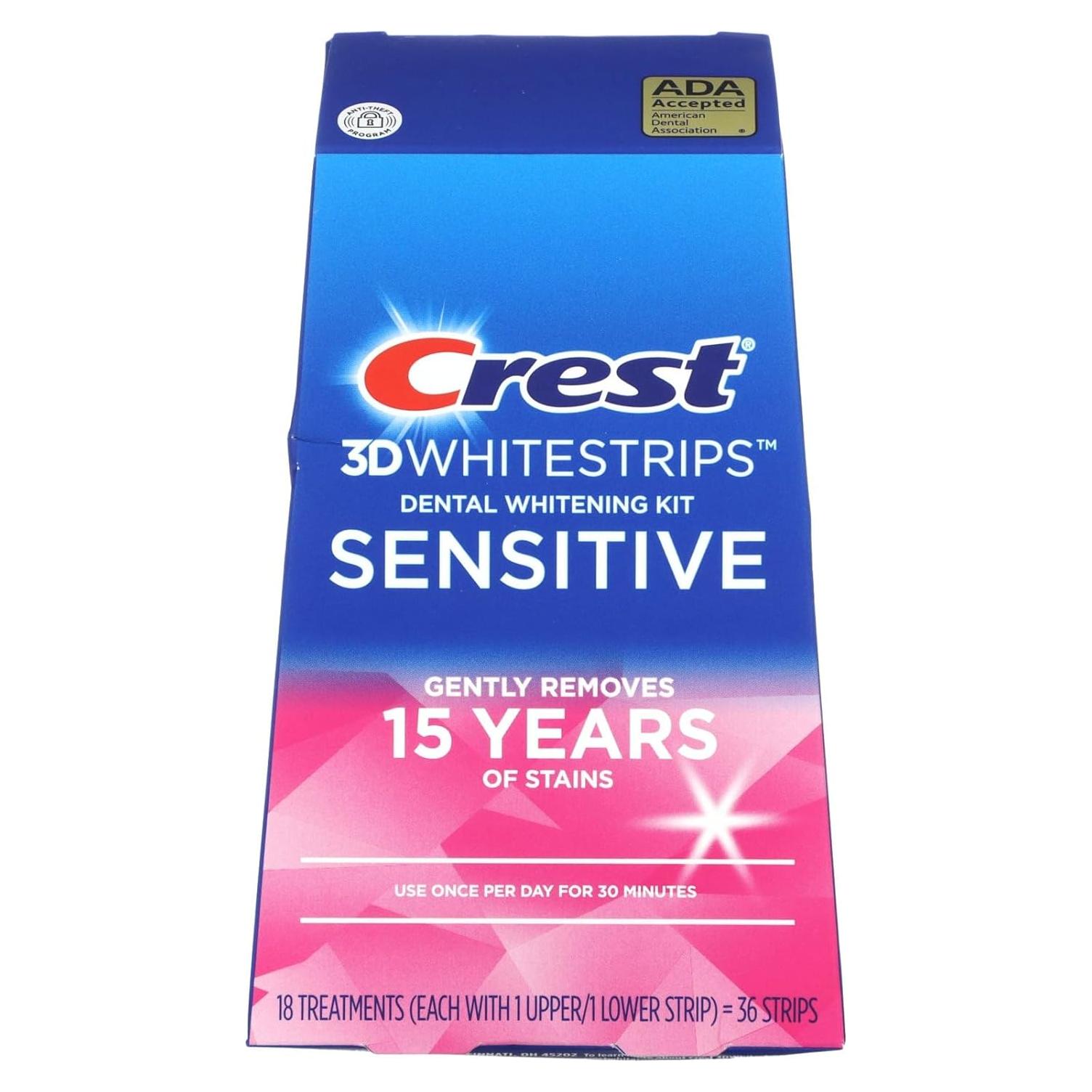 Crest 3D Whitestrips Sensibles Blanqueamiento Dental 18 Tratamientos