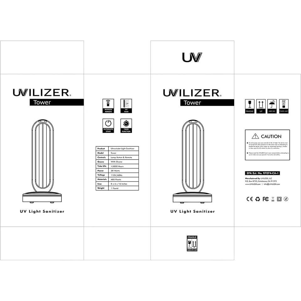Torre Desinfectante UVILIZER 38W con Control Remoto - UVC