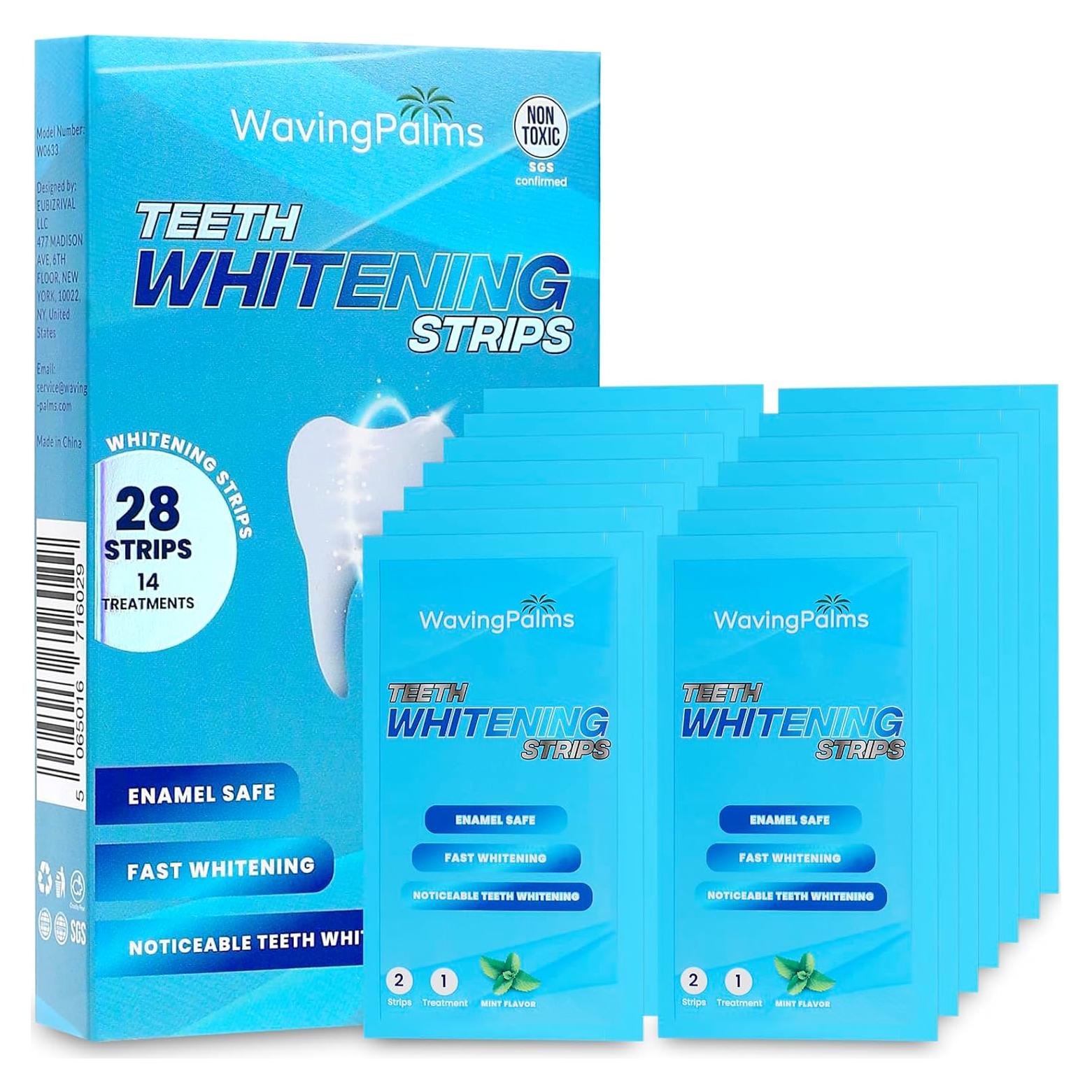 Tiras Blanqueadoras Waving Palms - 28 Tiras Dentales Efectivas