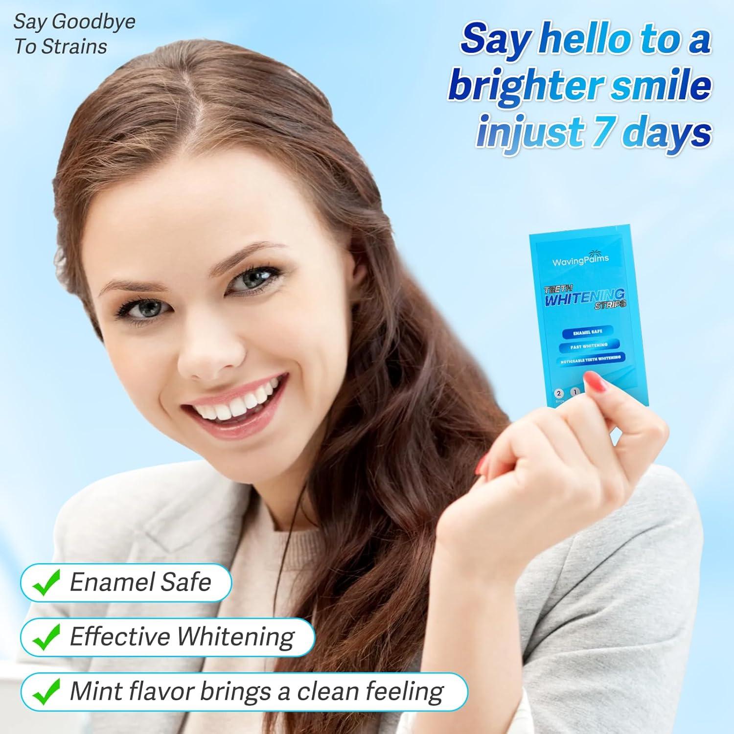 Tiras Blanqueadoras Waving Palms - 28 Tiras Dentales Efectivas
