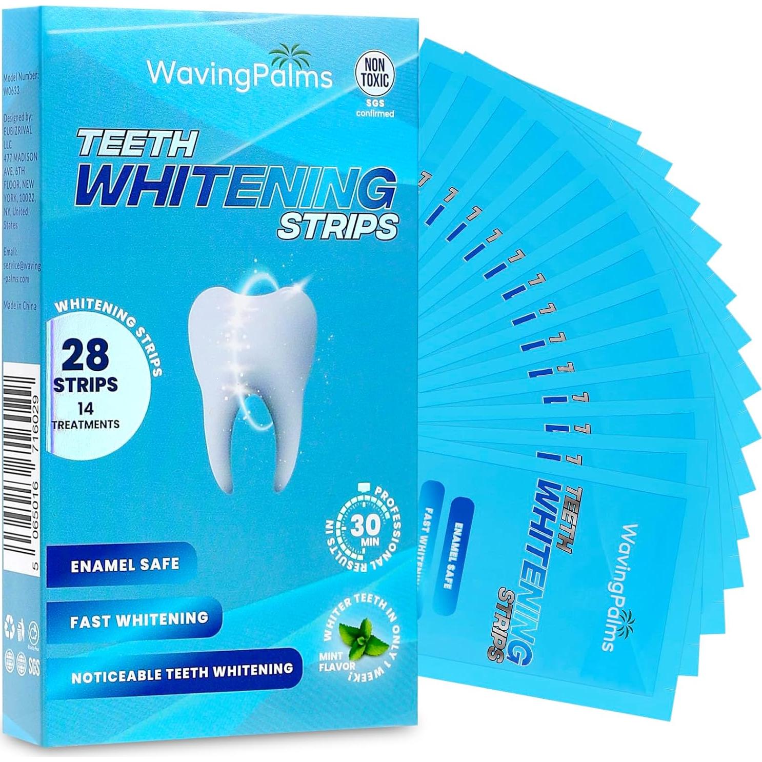 Tiras Blanqueadoras Waving Palms - 28 Tiras Dentales Efectivas