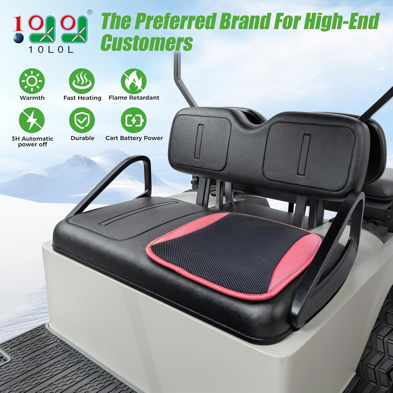 Cubiertas de Asiento Calentadas 10L0L para Carritos de Golf Rojo