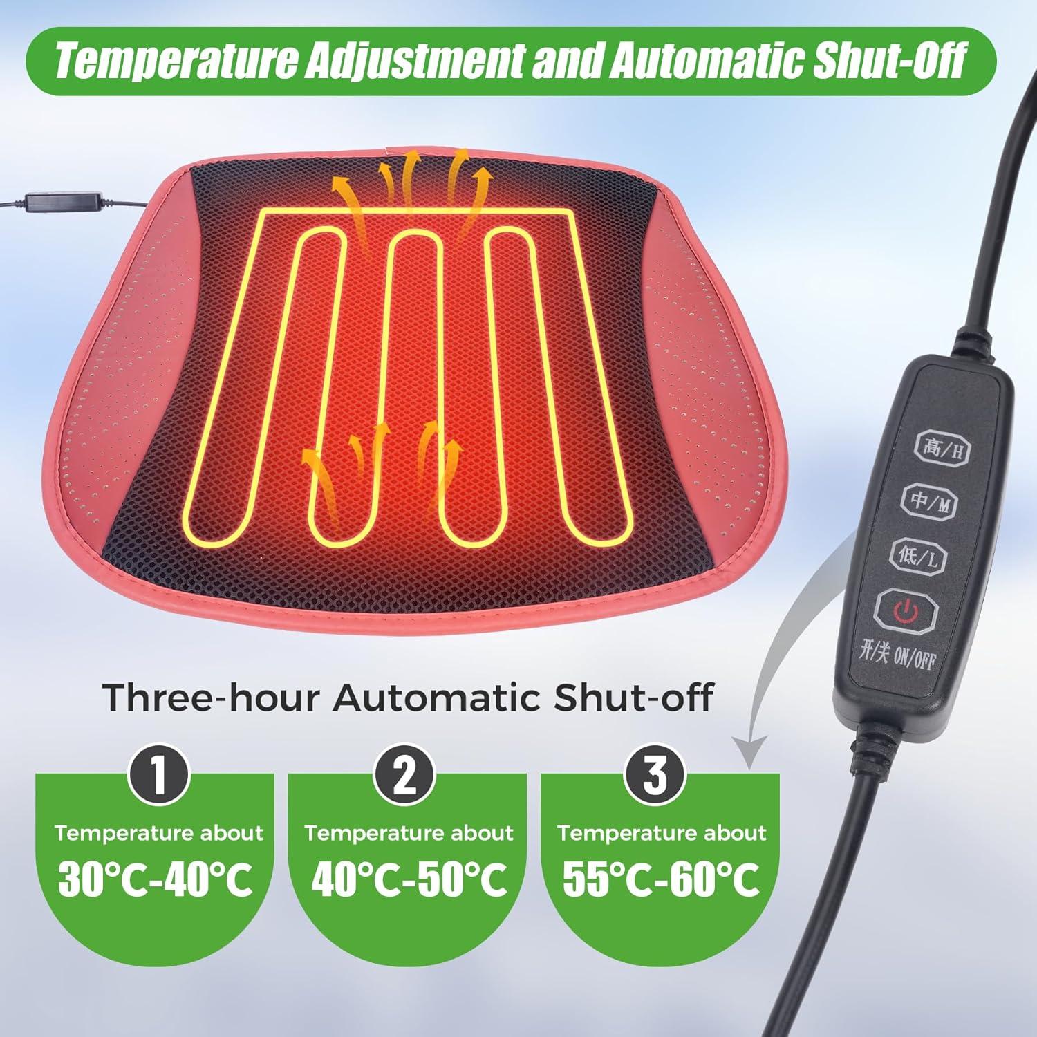 Cubiertas de Asiento Calentadas 10L0L para Carritos de Golf Rojo