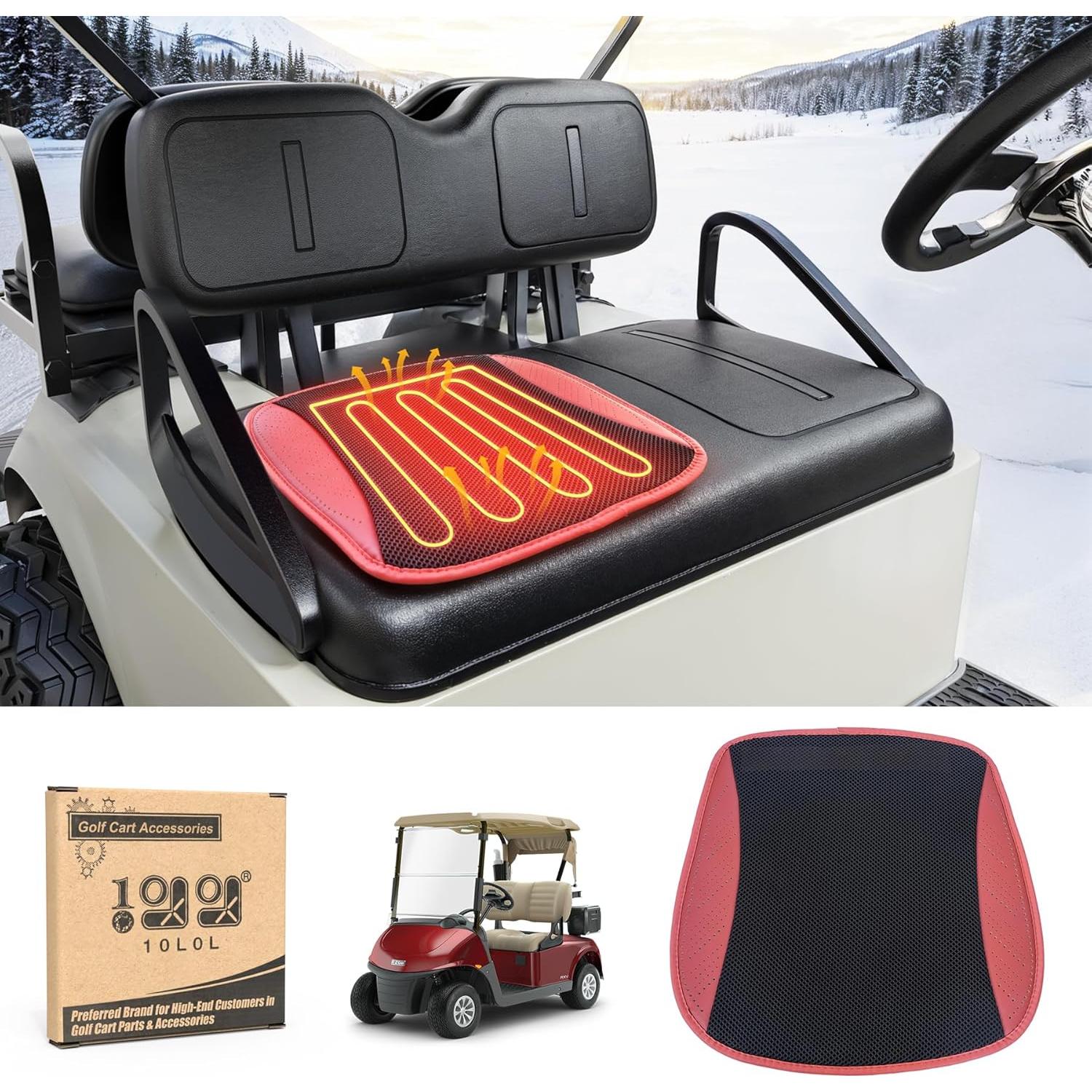 Cubiertas de Asiento Calentadas 10L0L para Carritos de Golf Rojo