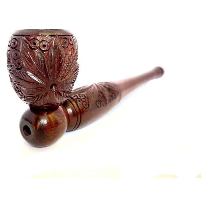 Pipa Artesanal Tallada a Mano AR Craft 15cm Hierbas Naturales