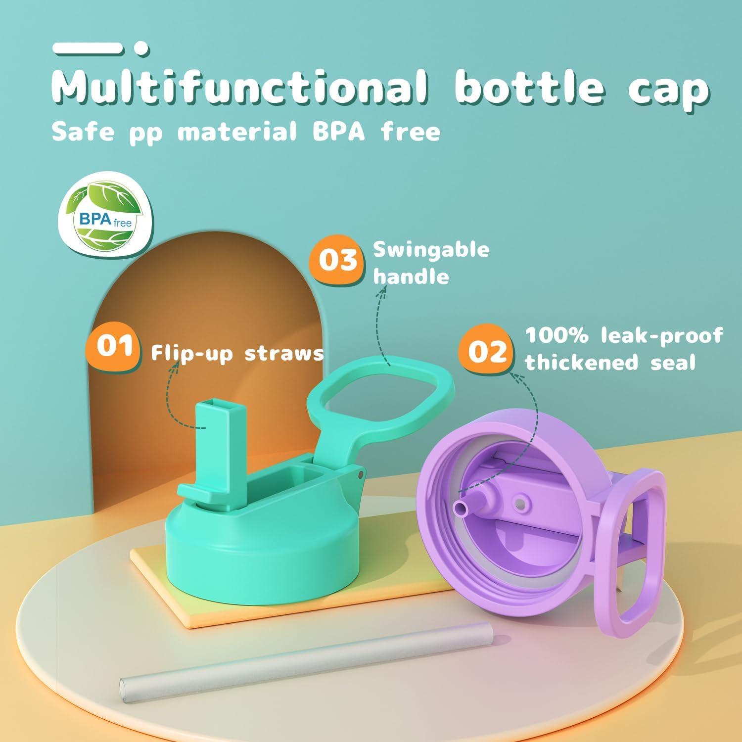 Botella de Agua para Niños Gonfoam 473ml con Popote y Stickers