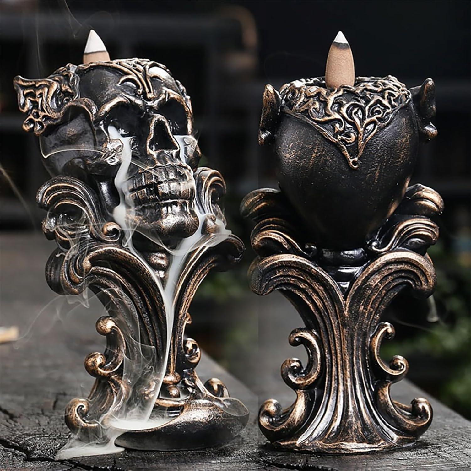 Quemador de Incienso de Retroceso Comeon Calavera con 20 Conos