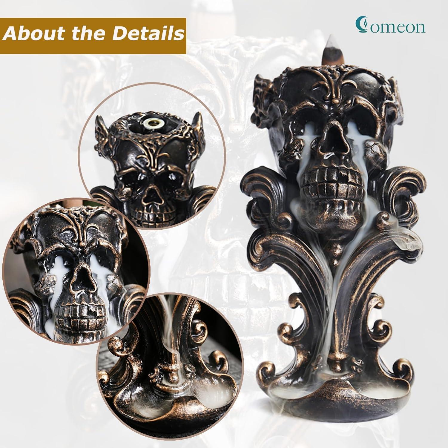 Quemador de Incienso de Retroceso Comeon Calavera con 20 Conos