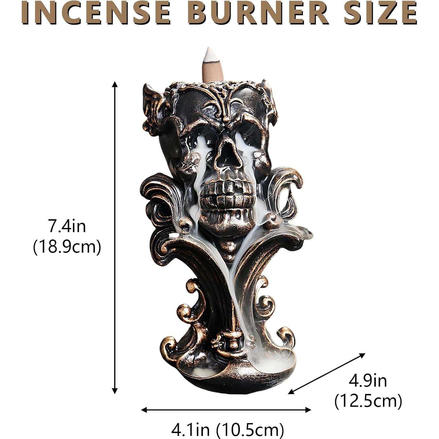 Quemador de Incienso de Retroceso Comeon Calavera con 20 Conos