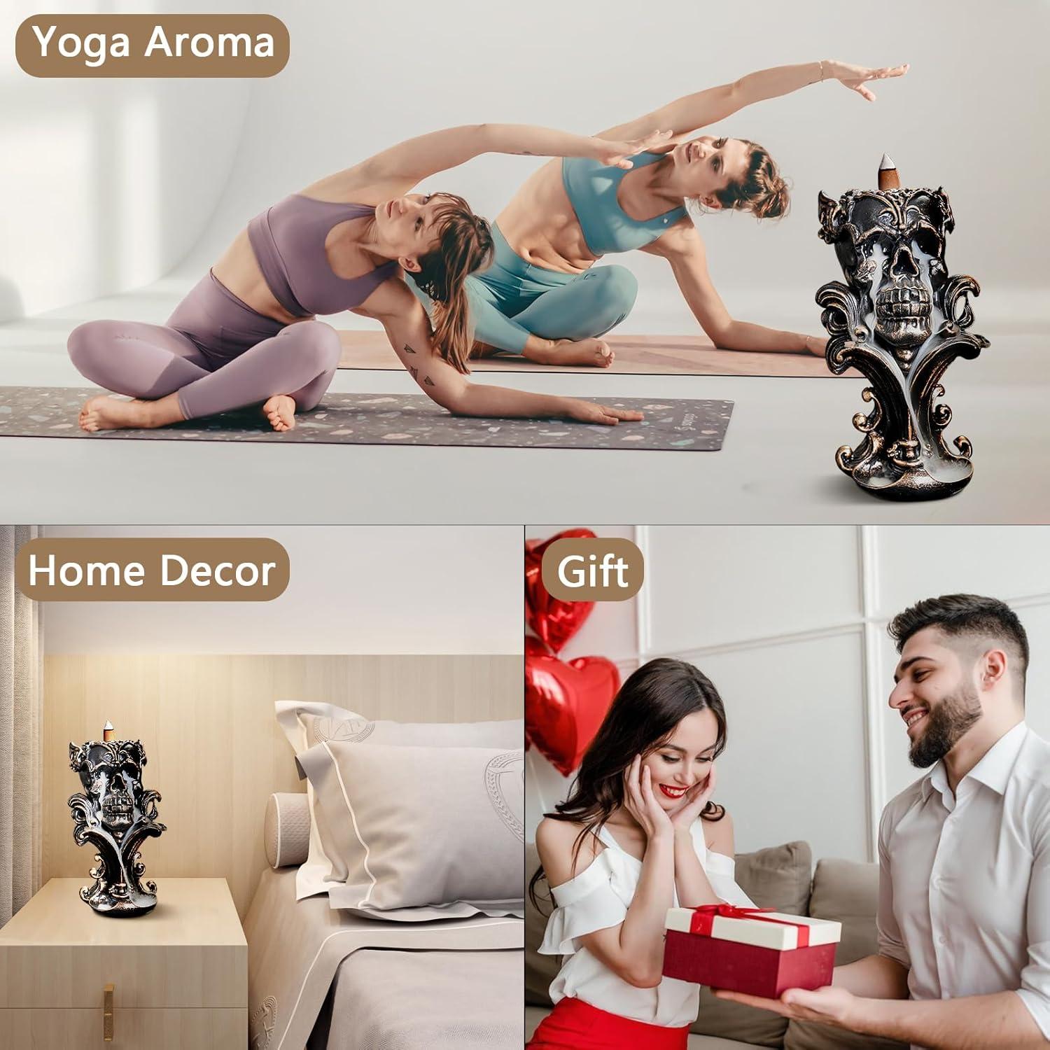 Quemador de Incienso de Retroceso Comeon Calavera con 20 Conos