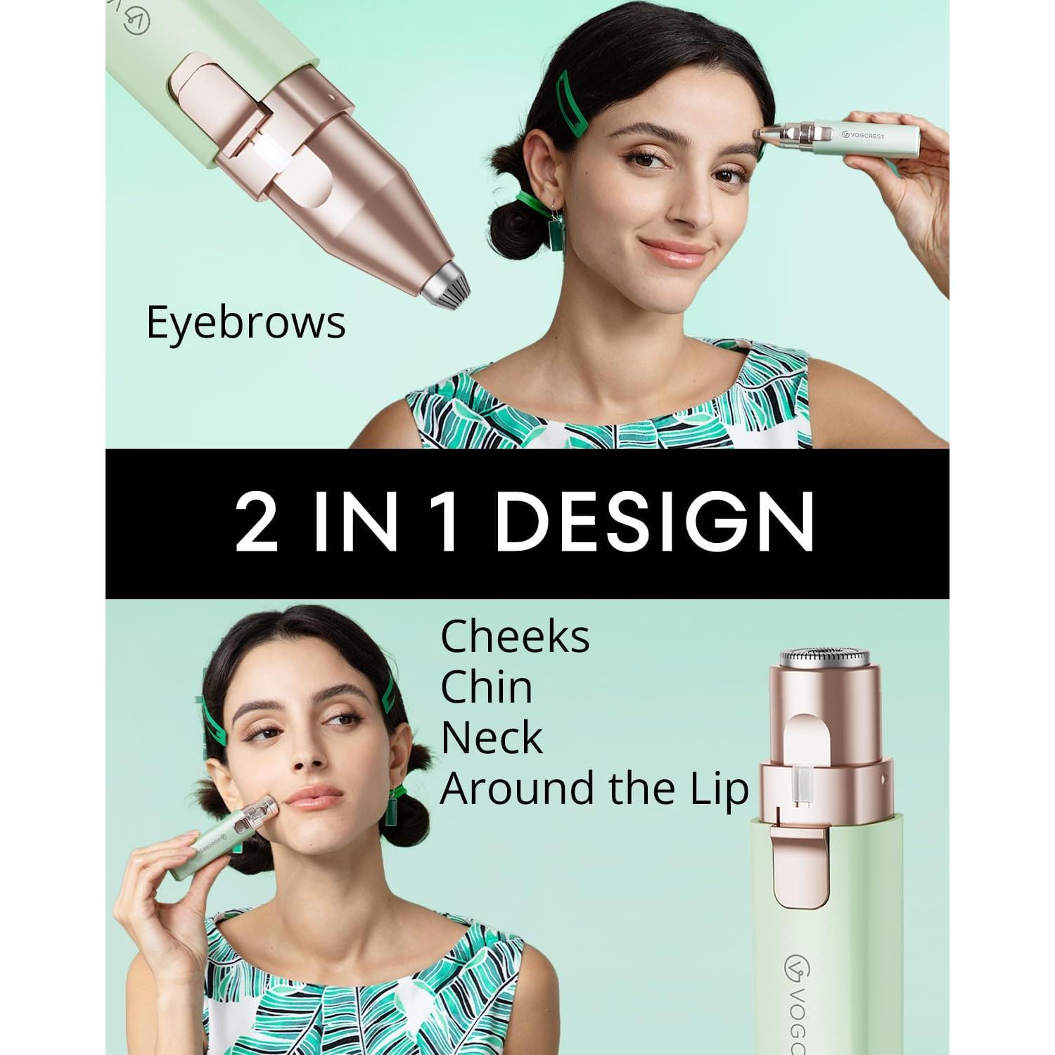 Recortadora VOGCREST 2 en 1 para Vello Facial y Cejas