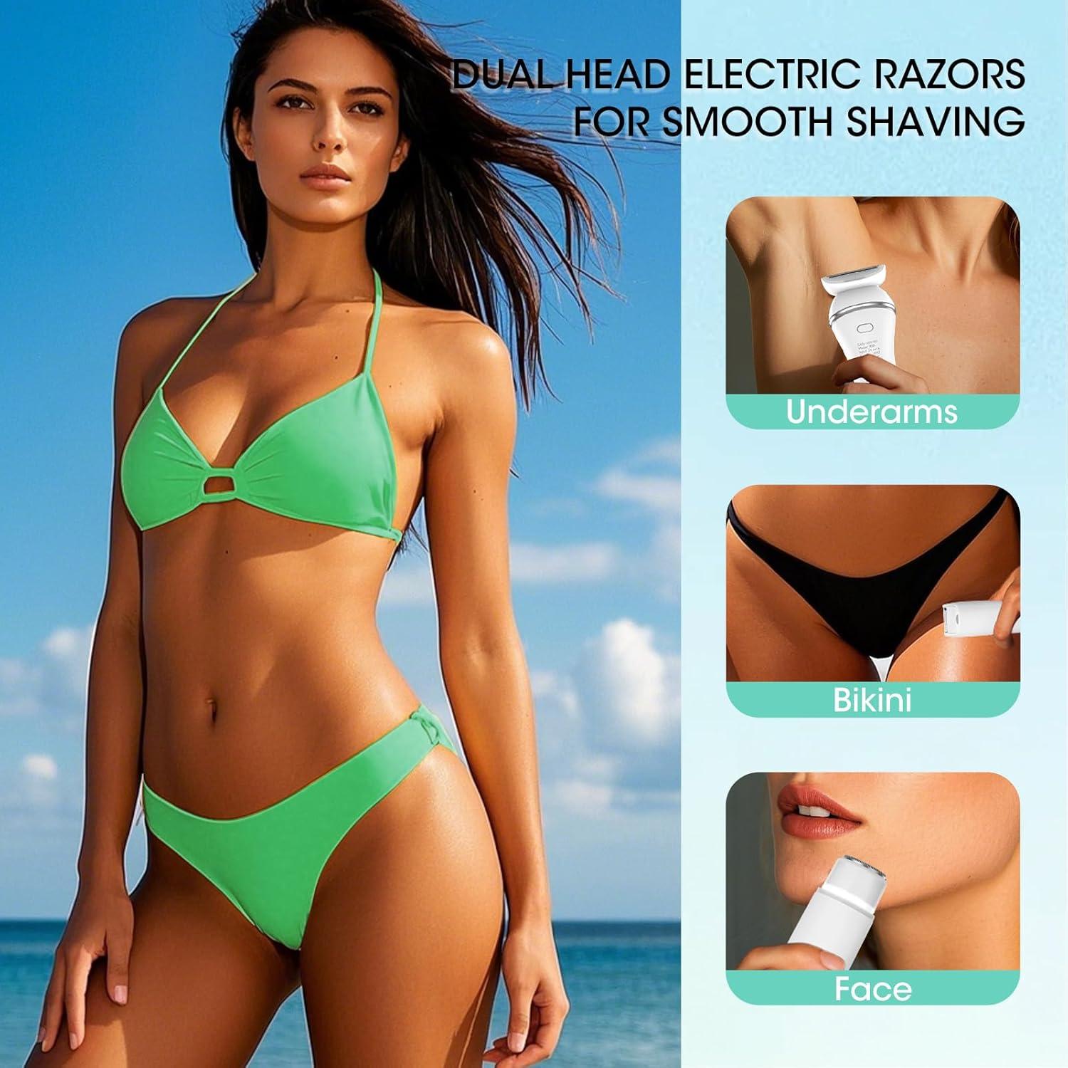 Epilador Eléctrico Zesuti 4 en 1 con Luz LED y Afeitadora