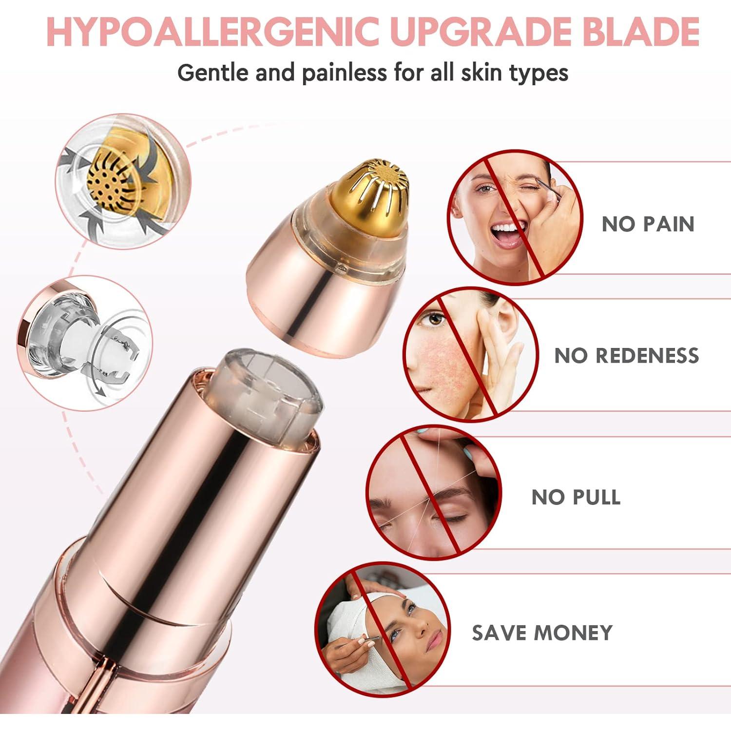 Recortador de Cejas Gurelax Oro Rosa Recargable Indoloro