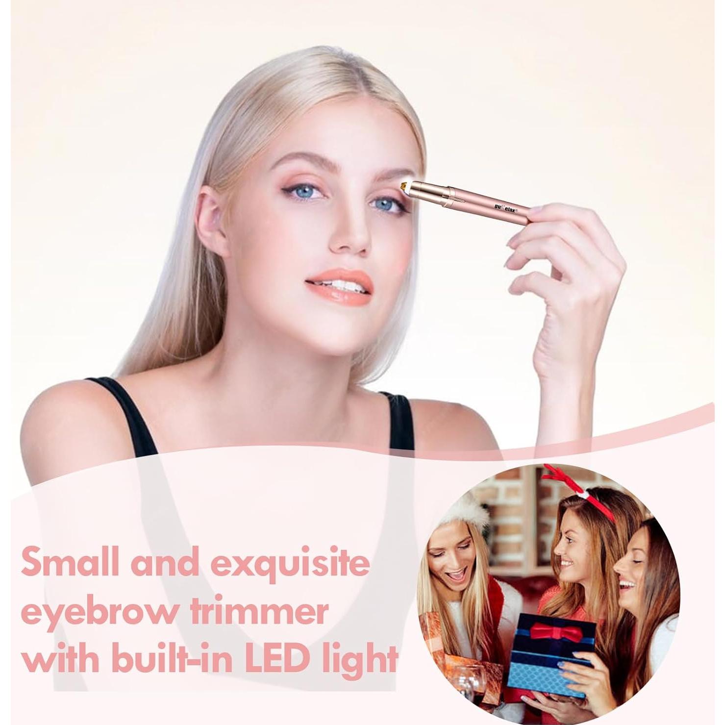 Recortador de Cejas Gurelax Oro Rosa Recargable Indoloro