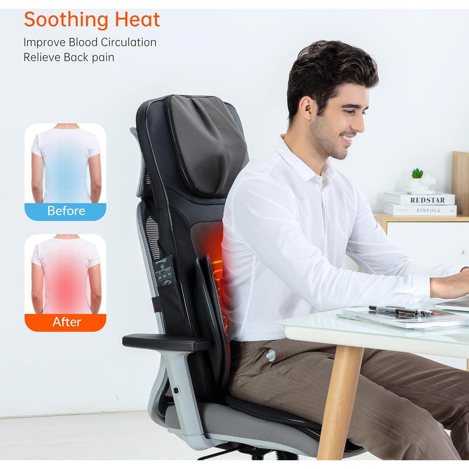 Masajeador de Cuello y Espalda Shiatsu Snailax SL-236-N con Calor