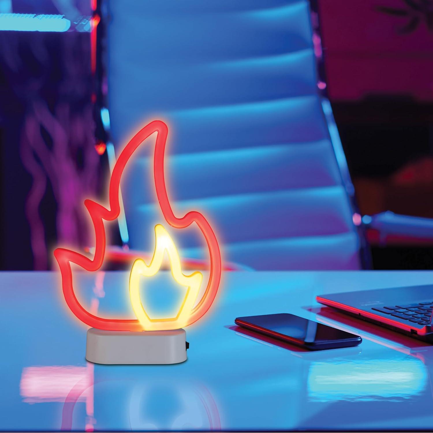 Lámpara Neón LED de Fuego MCG Innovations, 5x12.7x15.2cm