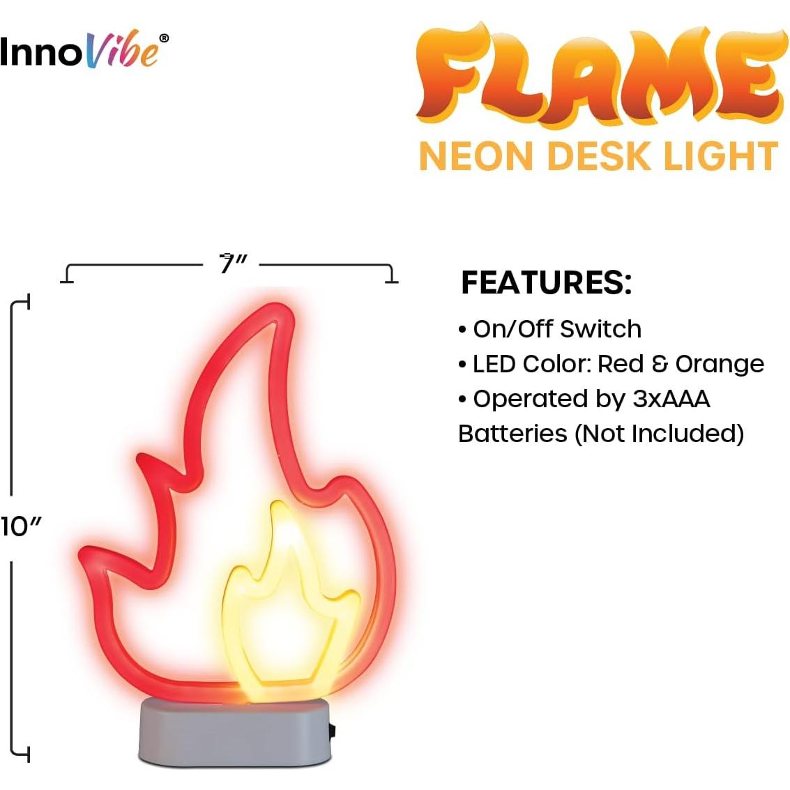 Lámpara Neón LED de Fuego MCG Innovations, 5x12.7x15.2cm