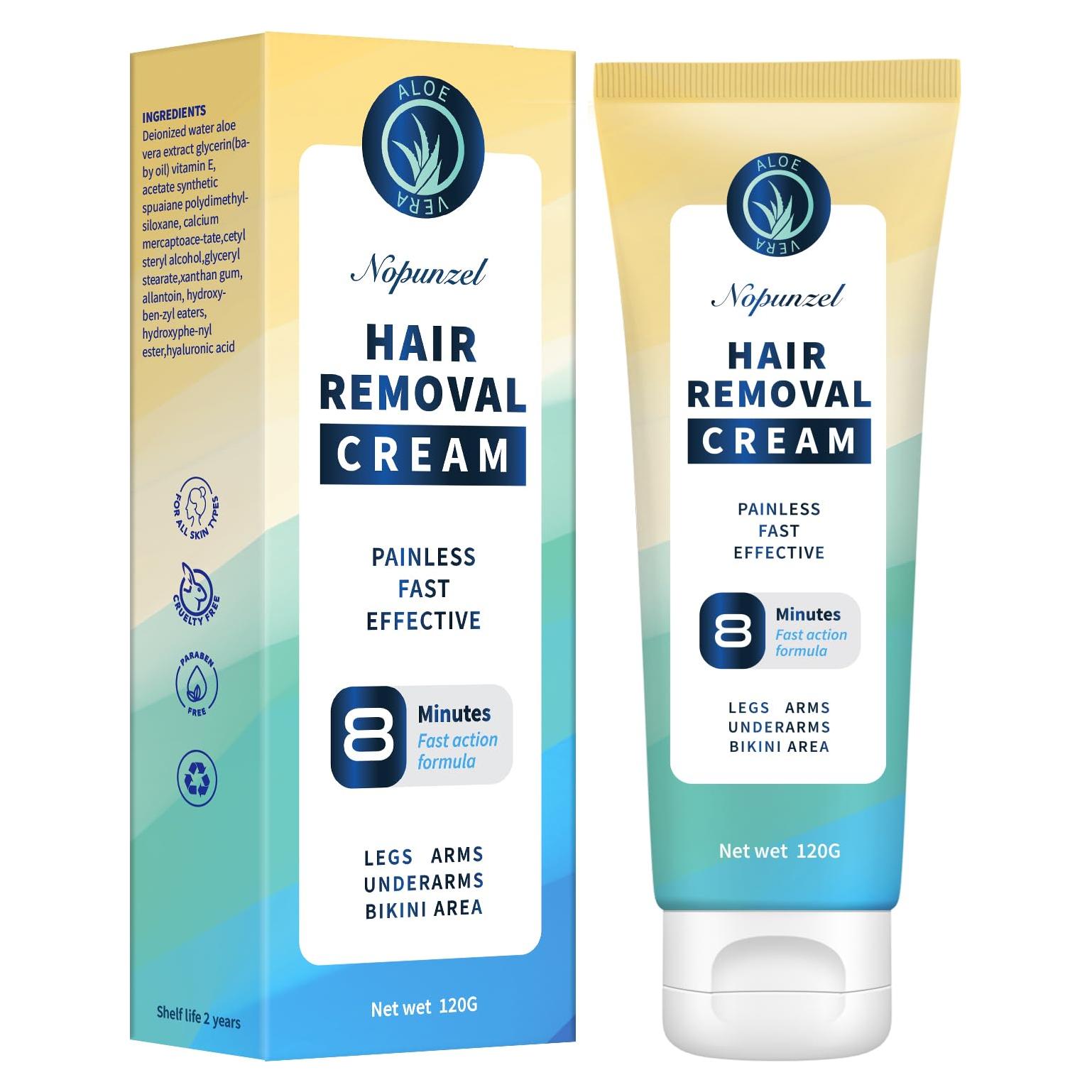 Crema Depilatoria NOPUNZEL 120g - Indolora para Cuerpo y Áreas Íntimas