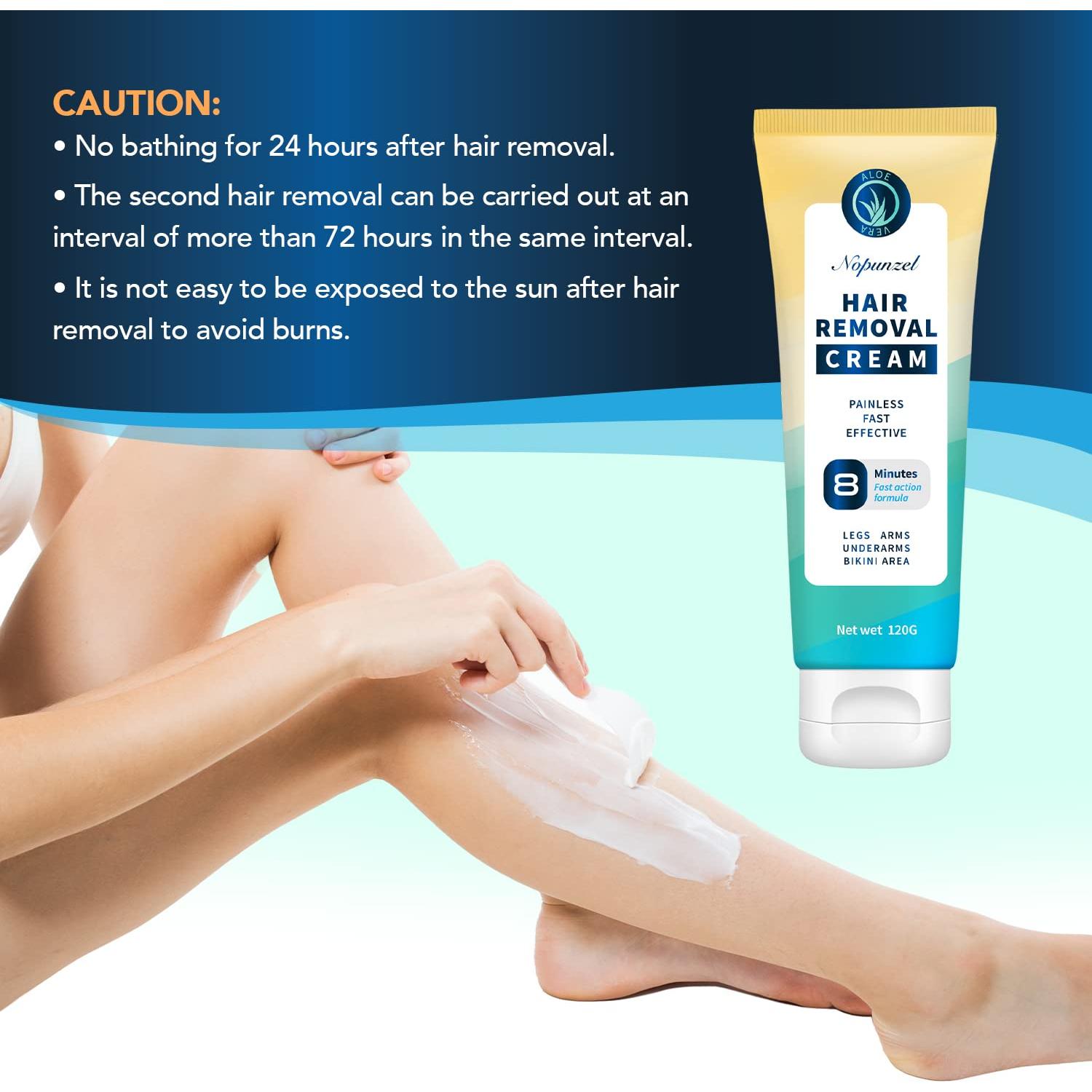 Crema Depilatoria NOPUNZEL 120g - Indolora para Cuerpo y Áreas Íntimas