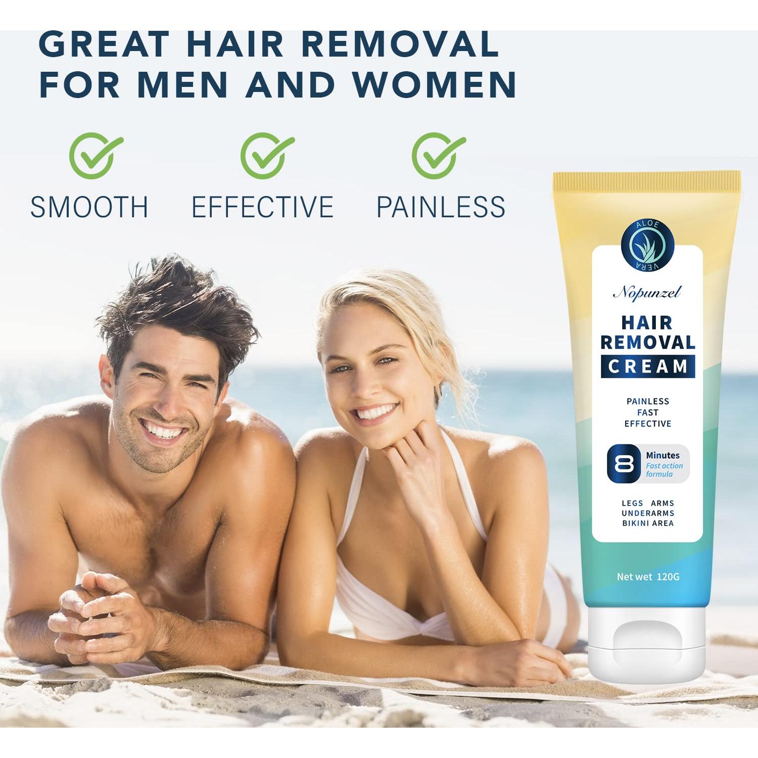 Crema Depilatoria NOPUNZEL 120g - Indolora para Cuerpo y Áreas Íntimas