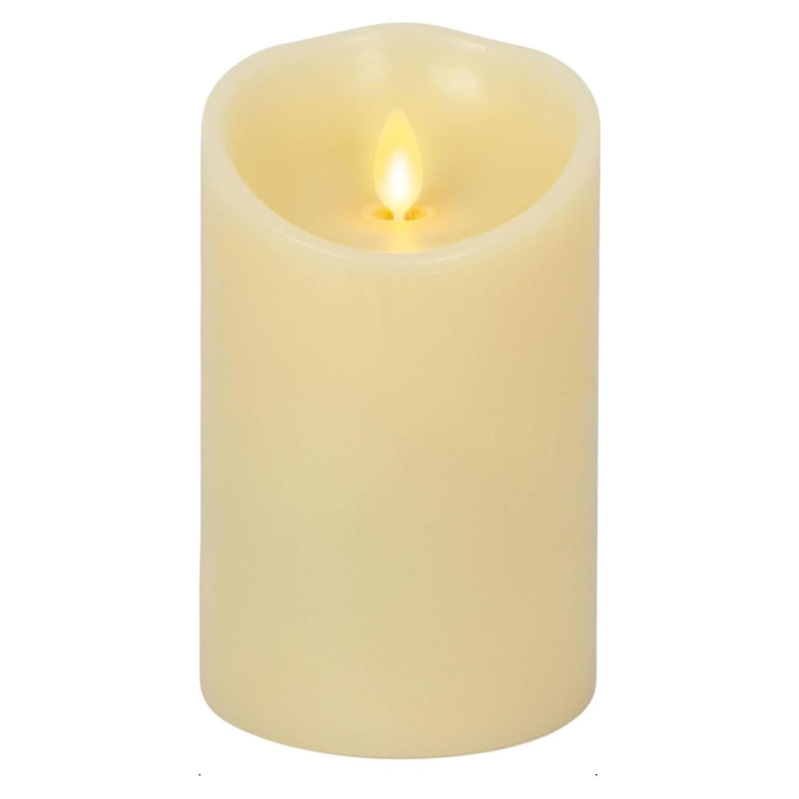 Vela LED Sin Llama Luminara Marfil 7.62 cm x 12.7 cm Aroma Miel