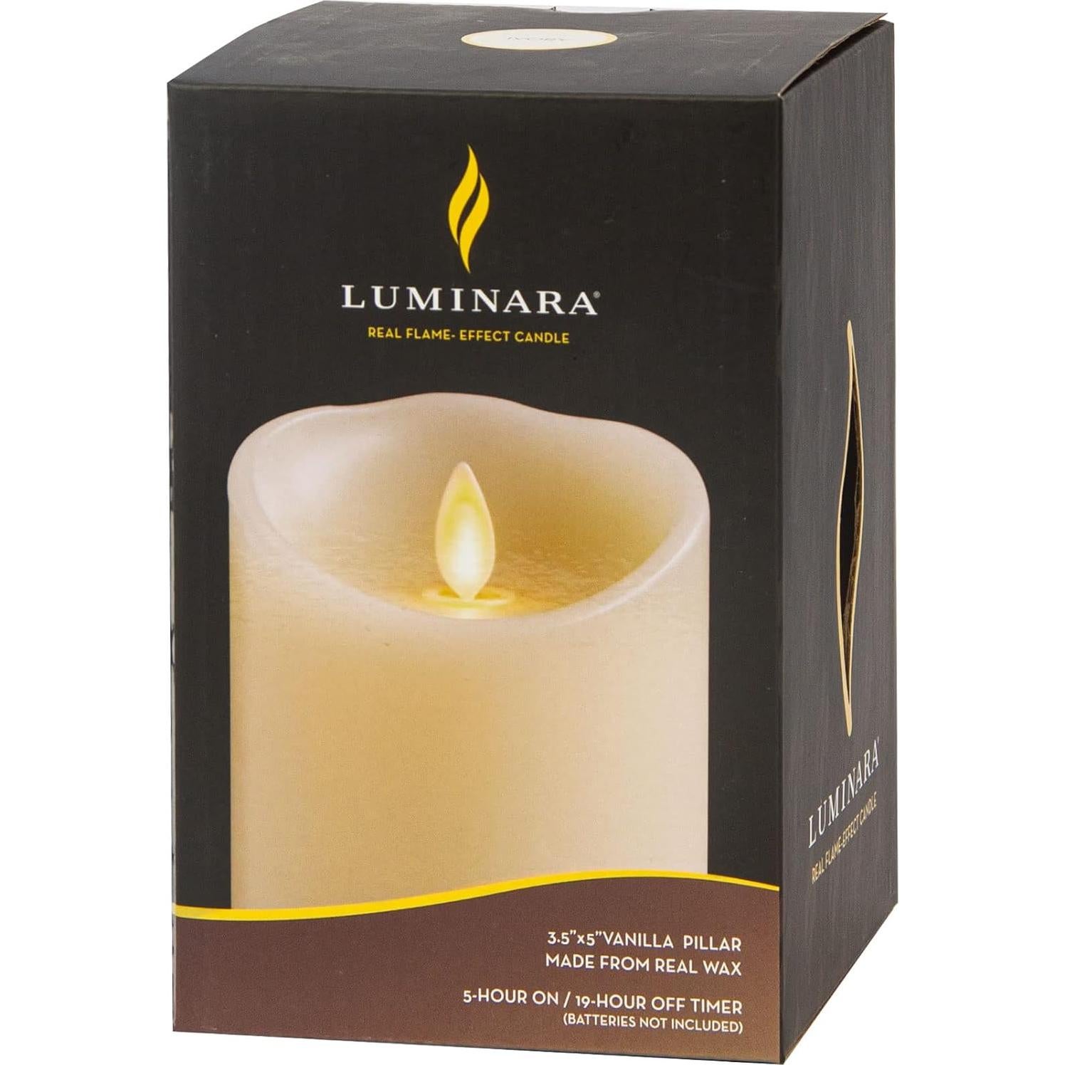 Vela LED Sin Llama Luminara Marfil 7.62 cm x 12.7 cm Aroma Miel