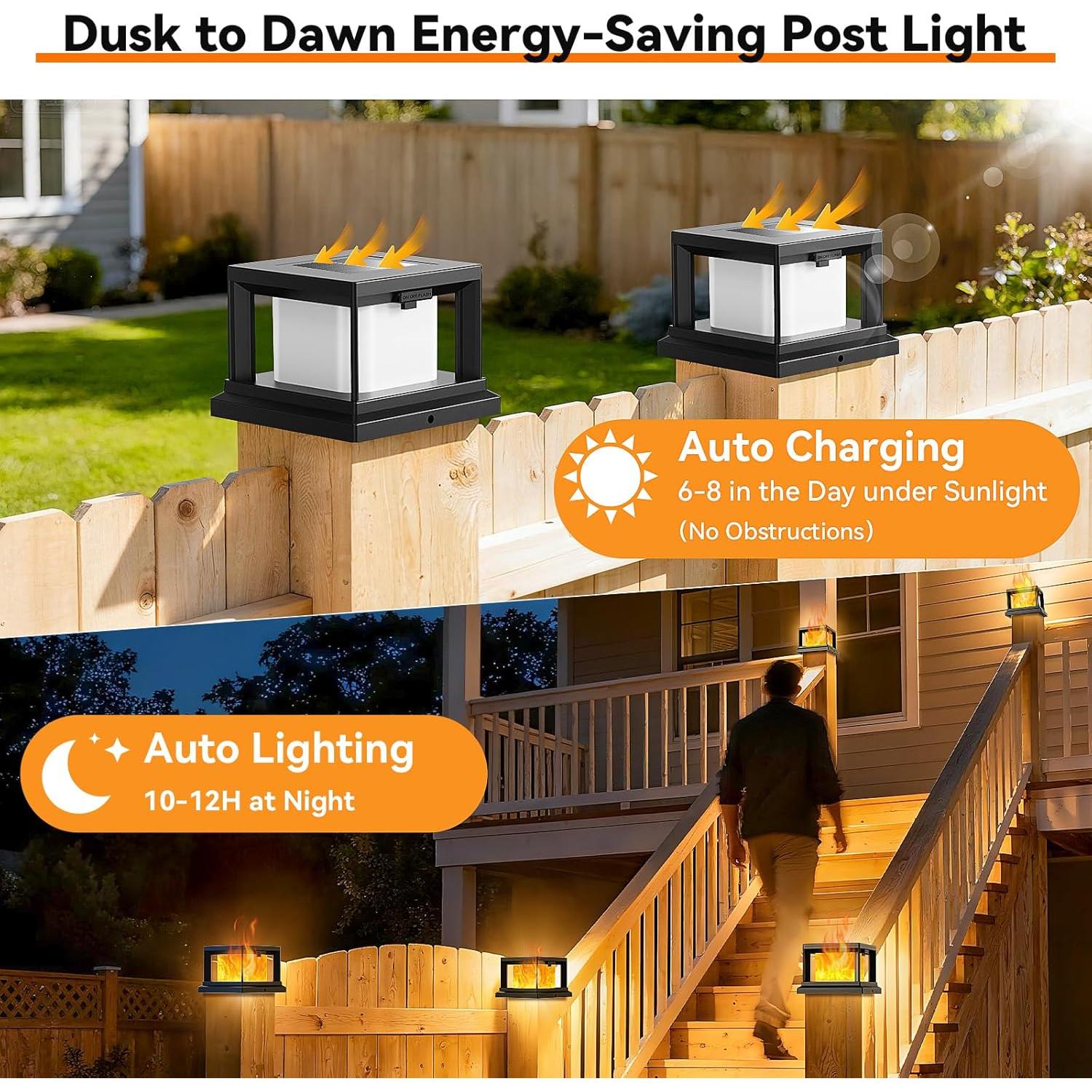 Luces de Capuchón Solar para Poste Exterior 12 LED IP65