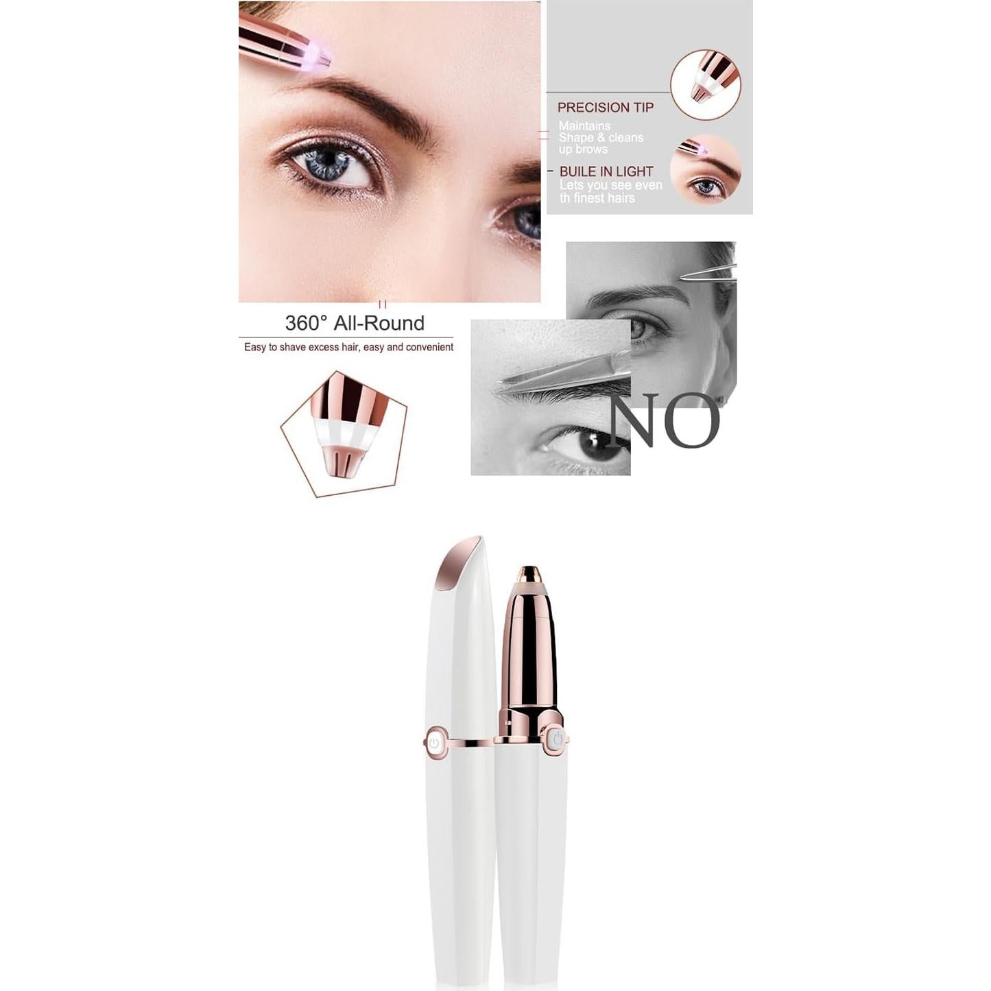 Removedor de Vello Facial Abhiya 2 en 1 Recargable USB LED