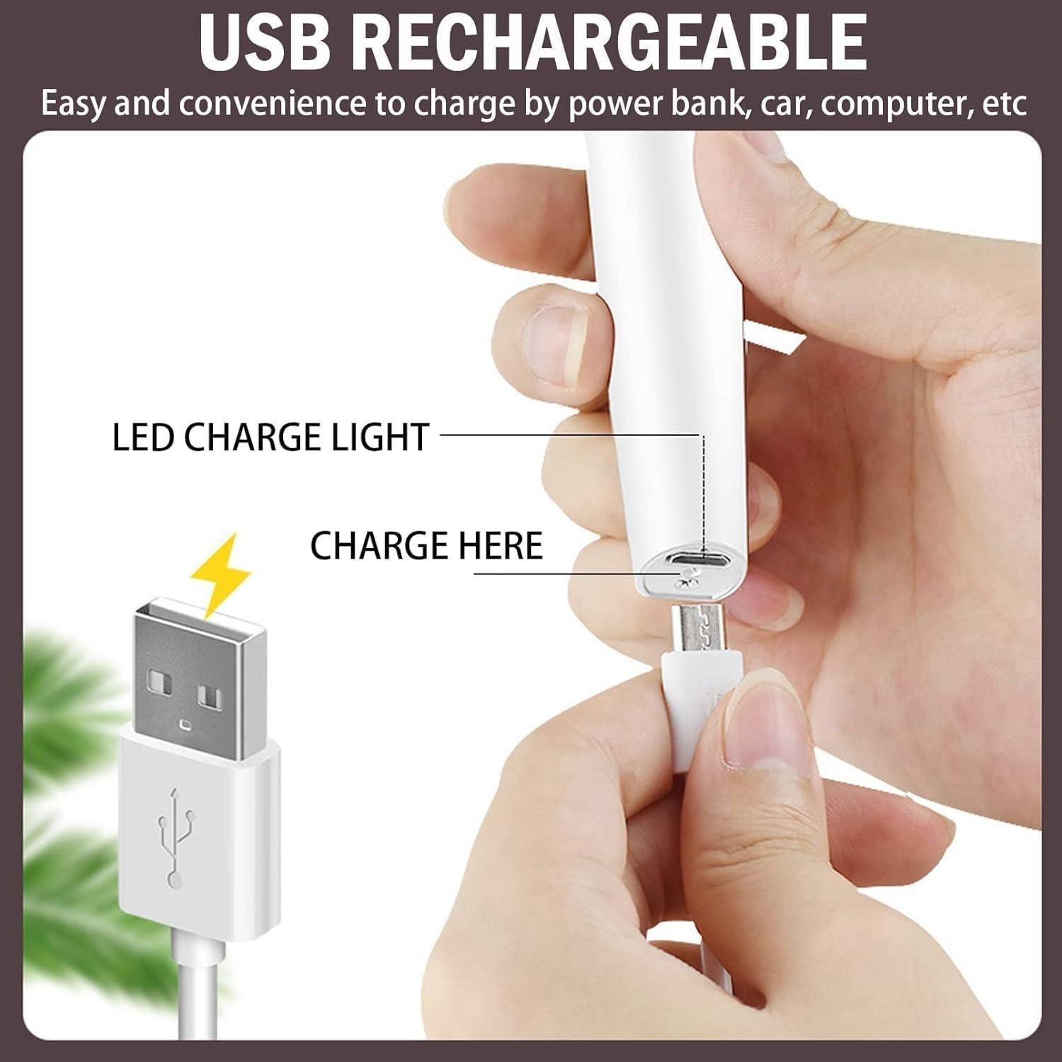 Removedor de Vello Facial Abhiya 2 en 1 Recargable USB LED