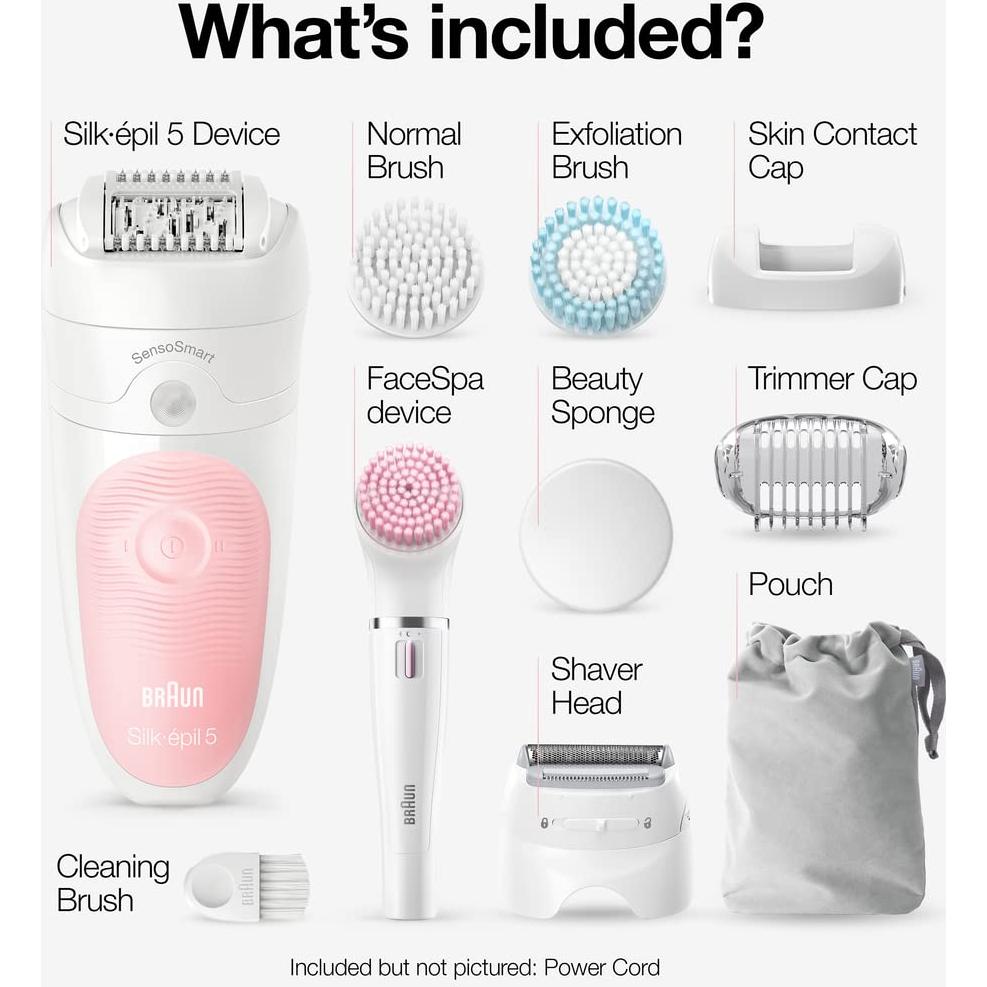 Epilador Braun SE5-895 Inalámbrico 5 en 1 Impermeable