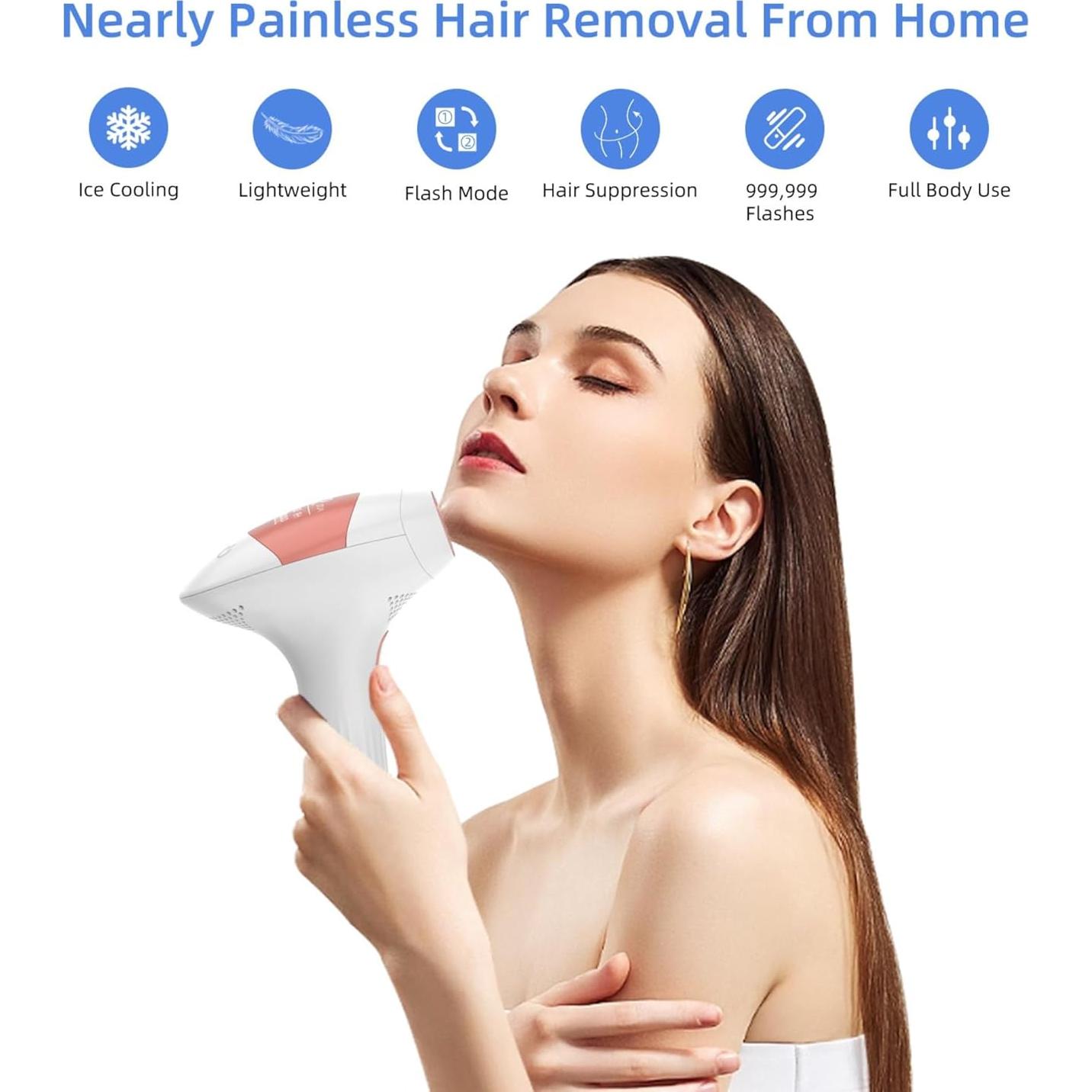 Depiladora IPL Novanyx 999,999 destellos, 9 niveles, enfriamiento