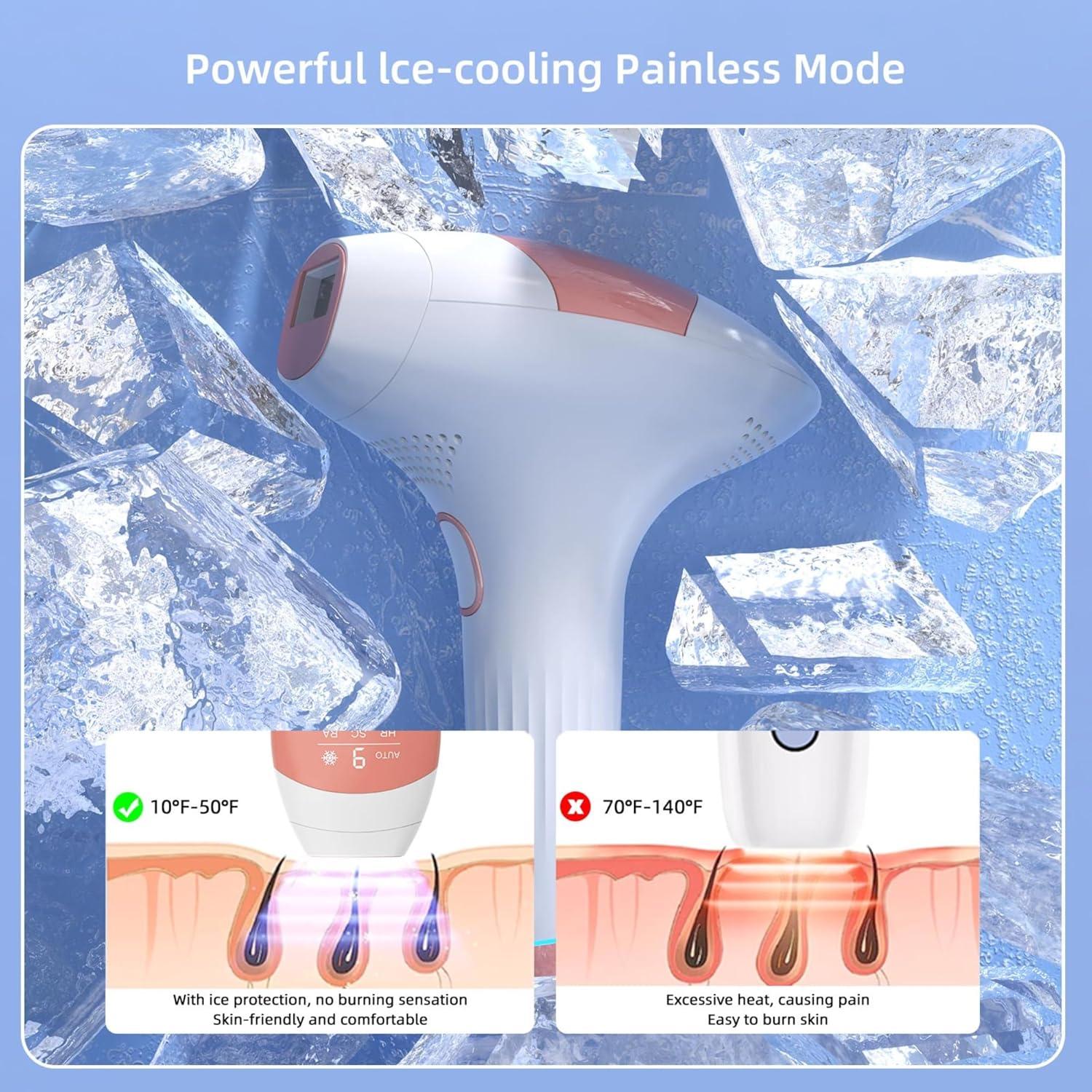 Depiladora IPL Novanyx 999,999 destellos, 9 niveles, enfriamiento