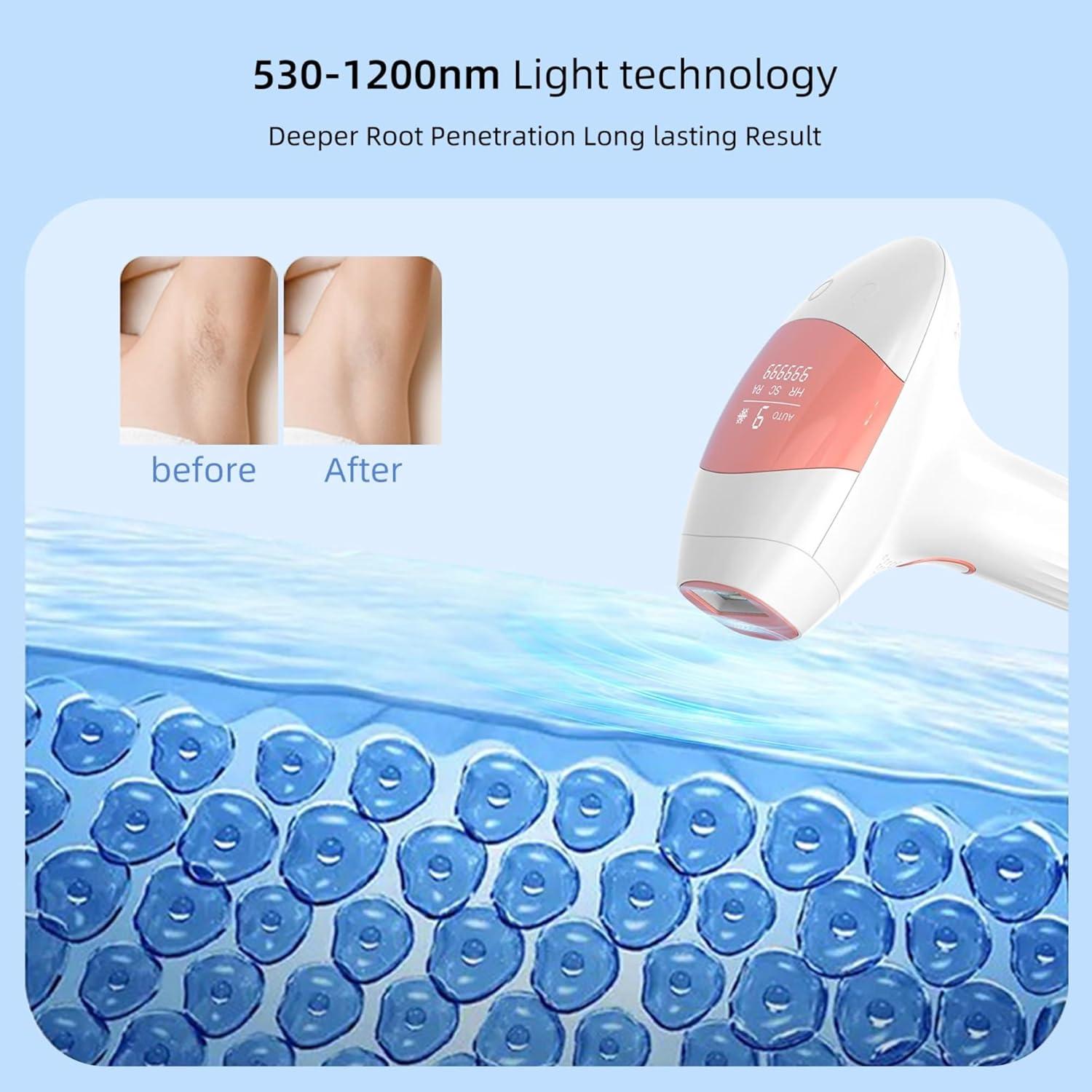 Depiladora IPL Novanyx 999,999 destellos, 9 niveles, enfriamiento