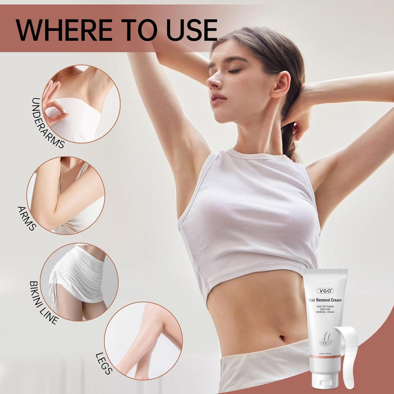 Gel VGO Indoloro 120ml para Eliminación de Vello Bikini