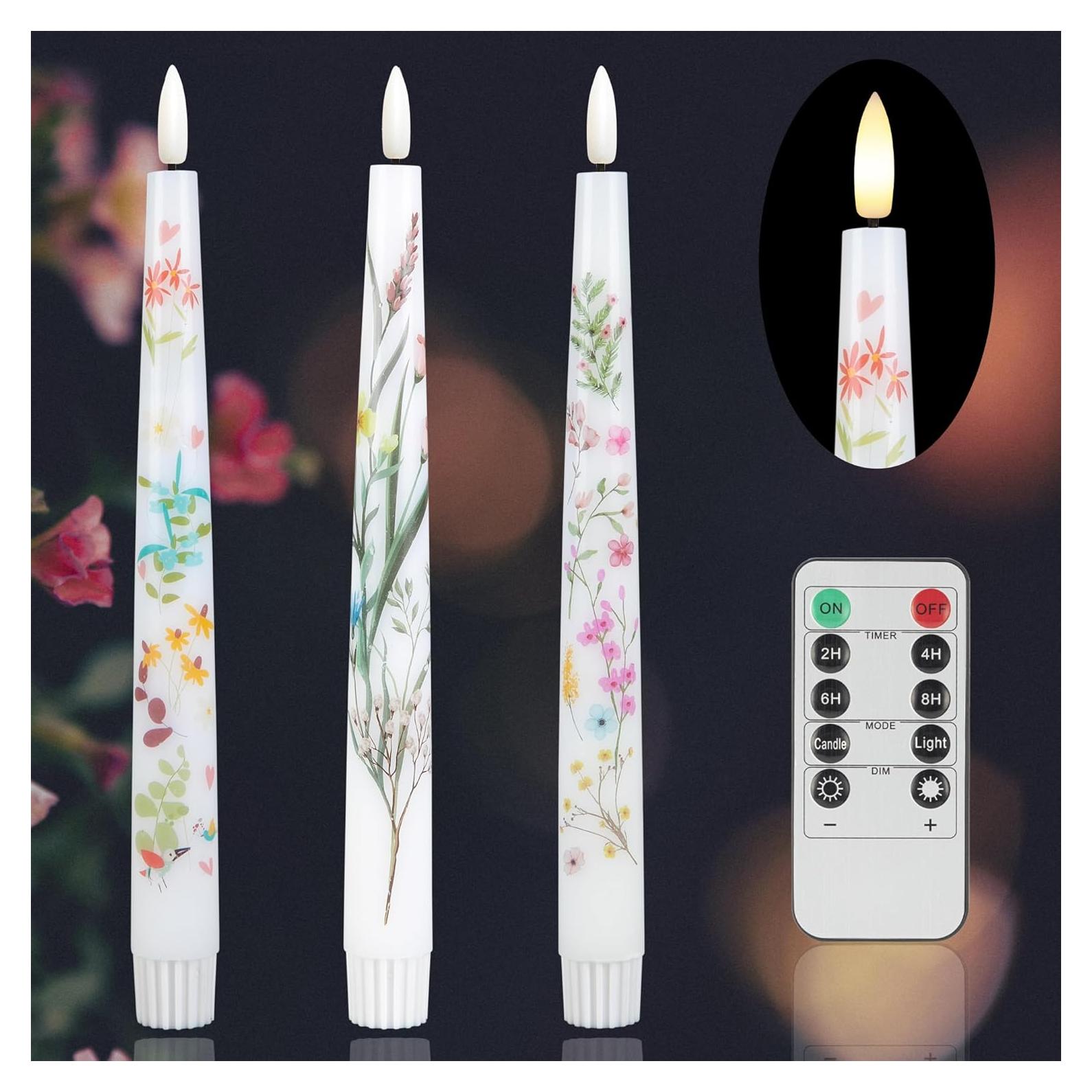 Velas LED Sin Llama AFINETH Primavera 24.4 cm Control Remoto