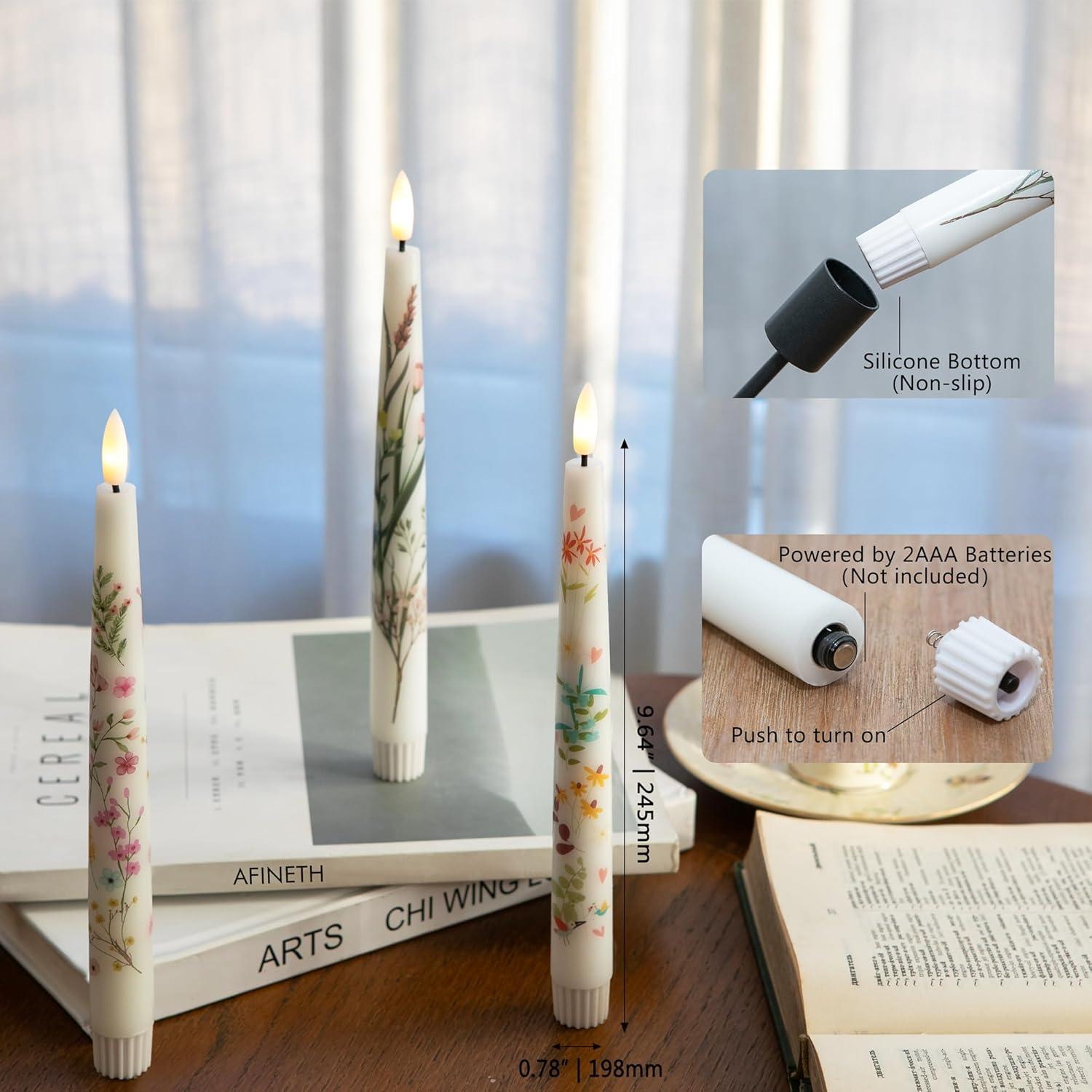 Velas LED Sin Llama AFINETH Primavera 24.4 cm Control Remoto