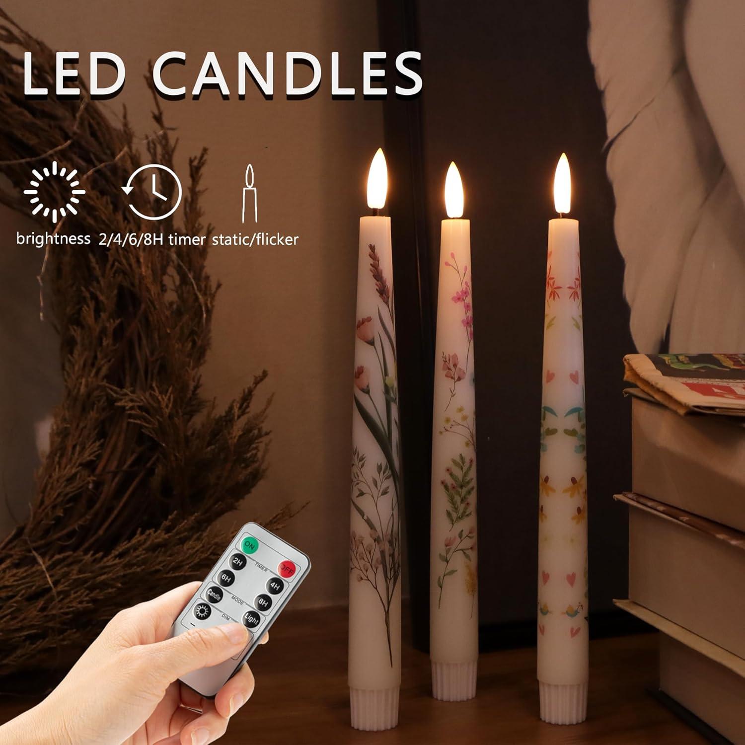 Velas LED Sin Llama AFINETH Primavera 24.4 cm Control Remoto