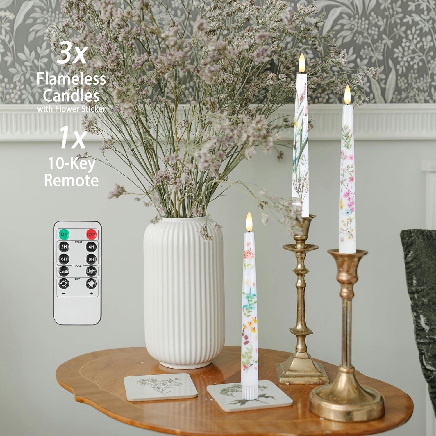 Velas LED Sin Llama AFINETH Primavera 24.4 cm Control Remoto
