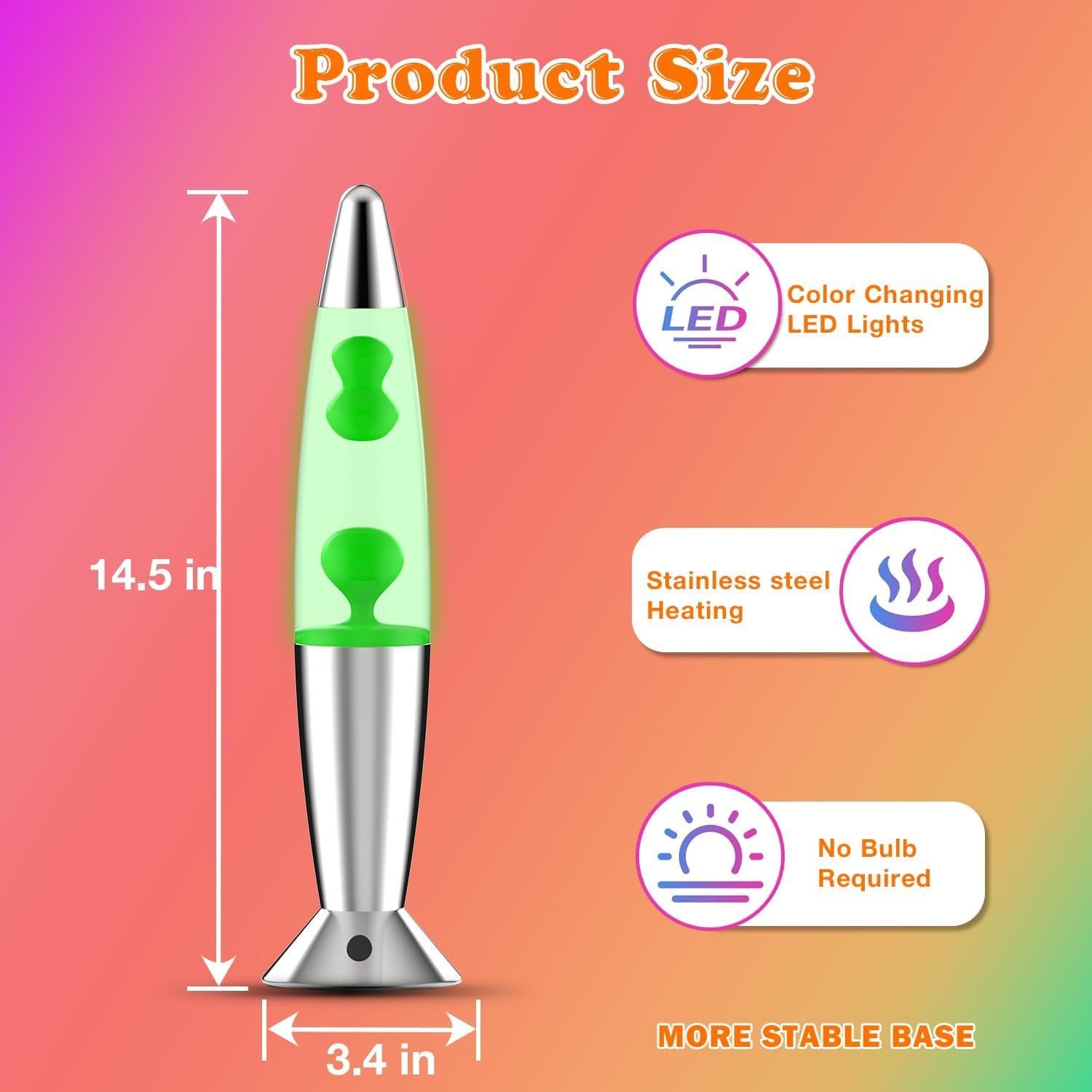 Lámpara de Movimiento Líquido WANNALAMP Verde 14.5" LED RGB