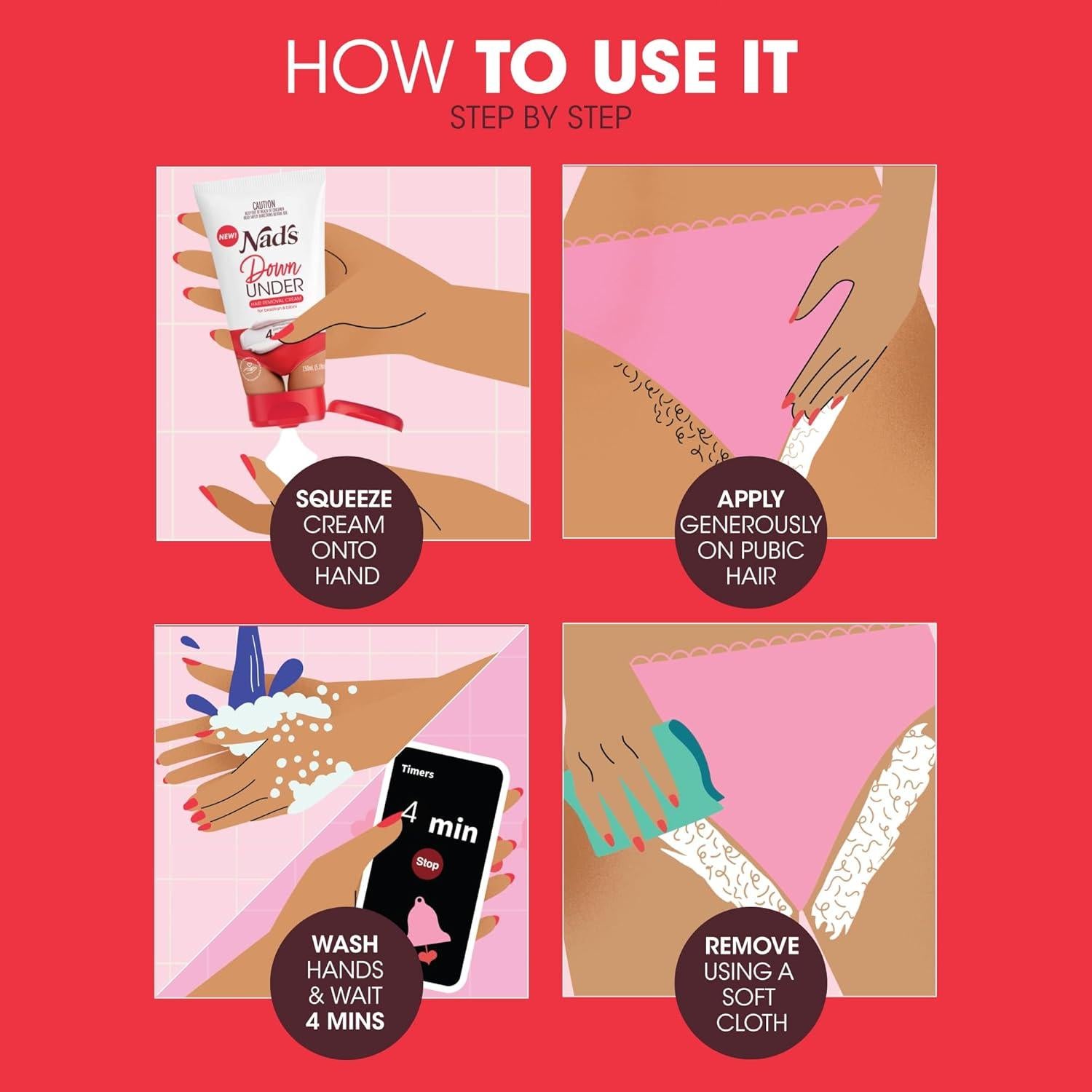 Crema Depilatoria Intima Nad's Down Under 150 ml