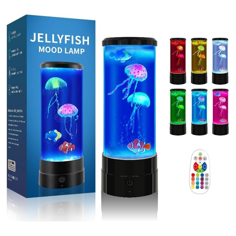 Lámpara de Medusa 30.5cm USB LED Control Remoto Negra