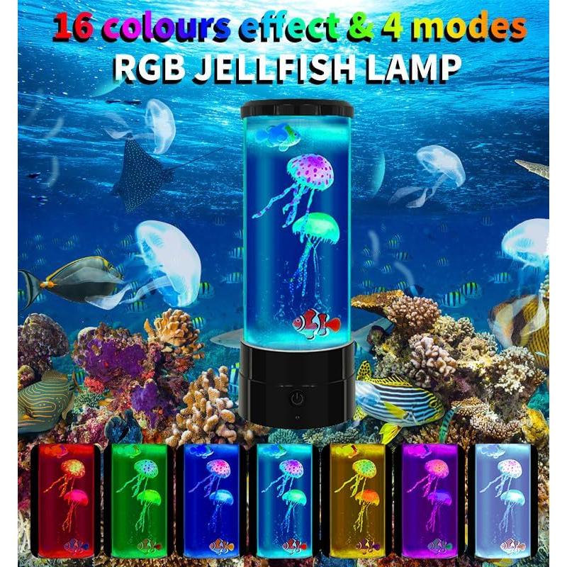 Lámpara de Medusa 30.5cm USB LED Control Remoto Negra