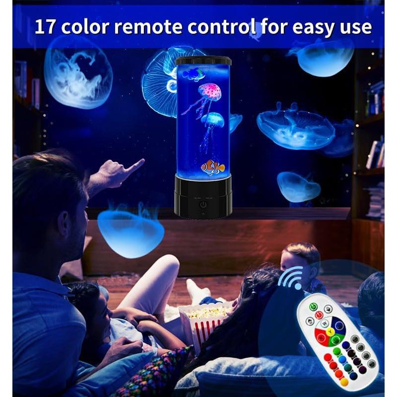 Lámpara de Medusa 30.5cm USB LED Control Remoto Negra