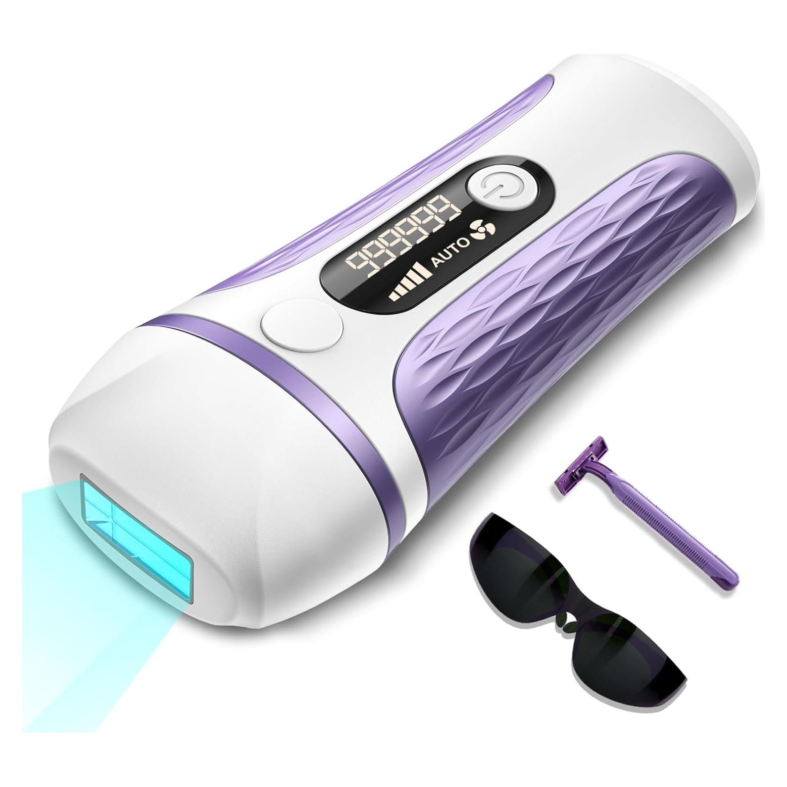 IPL Laser Hair Removal Device Permanent for Women & Men, 999,999 Flashes Safe Effective Lasting Hair Remover, Alternative to Salon, for Face Arms Armpit Legs Bikini Area Whole Body Home Treatment